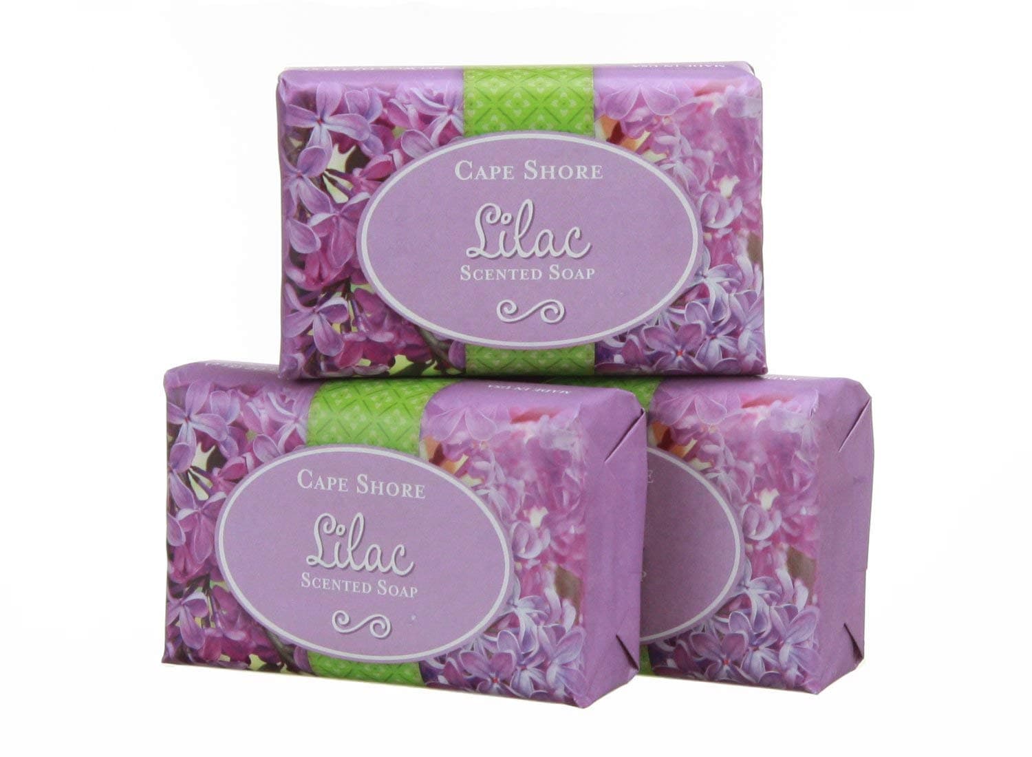 Lilac Scented Bar Hand Soap, Pack of 3 Individual Bars, Cape Shore