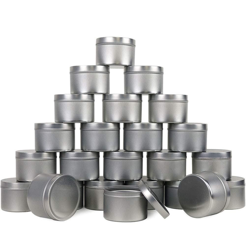 EricX Light Candle Tin 24 Piece, 8 oz, for Candle Making