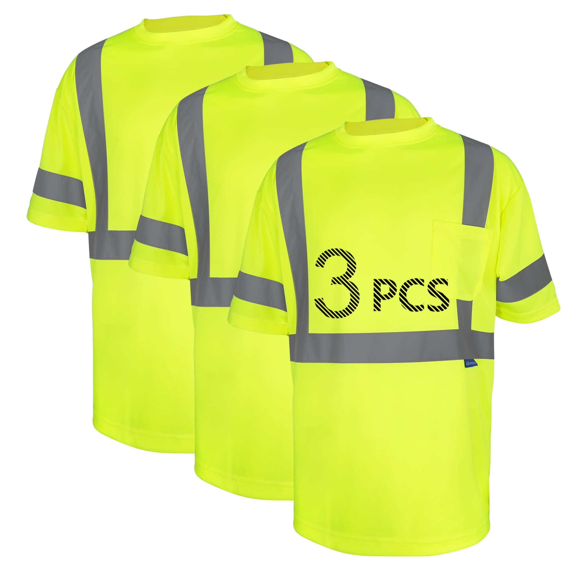 Safety Shirt short Sleeve High Visibility Reflective Breathable T Shirt for Work Warehouse Construction Class 3