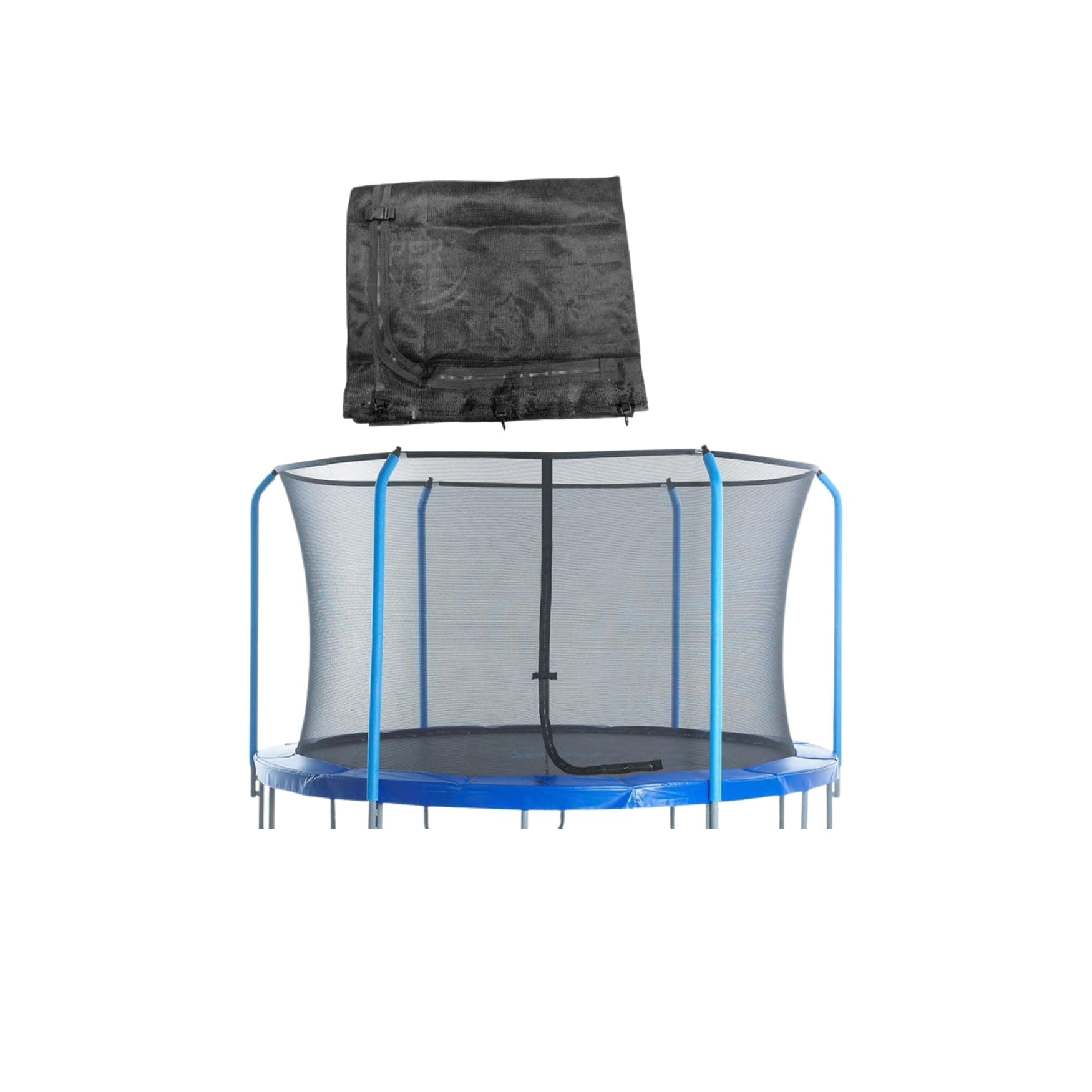Upper Bounce Machrus Round Trampoline Net Replacement, Tear and Weather-Resistant with Adjustable Straps, Lightweight, Foldable