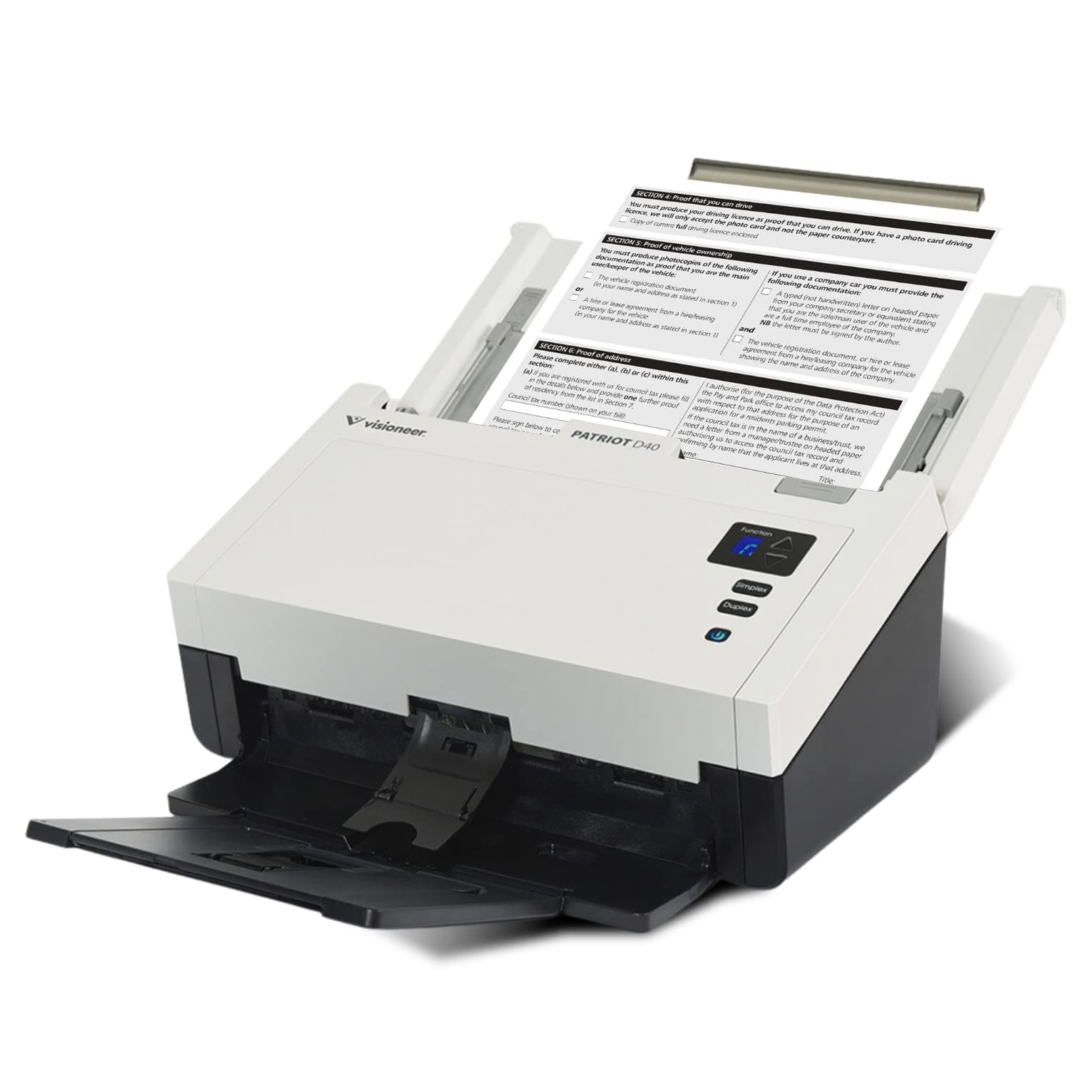 Patriot D40 Duplex Scanner for PC and Mac, 70 PPM, Sheetfed 80 Page Automatic Document Feeder (ADF)