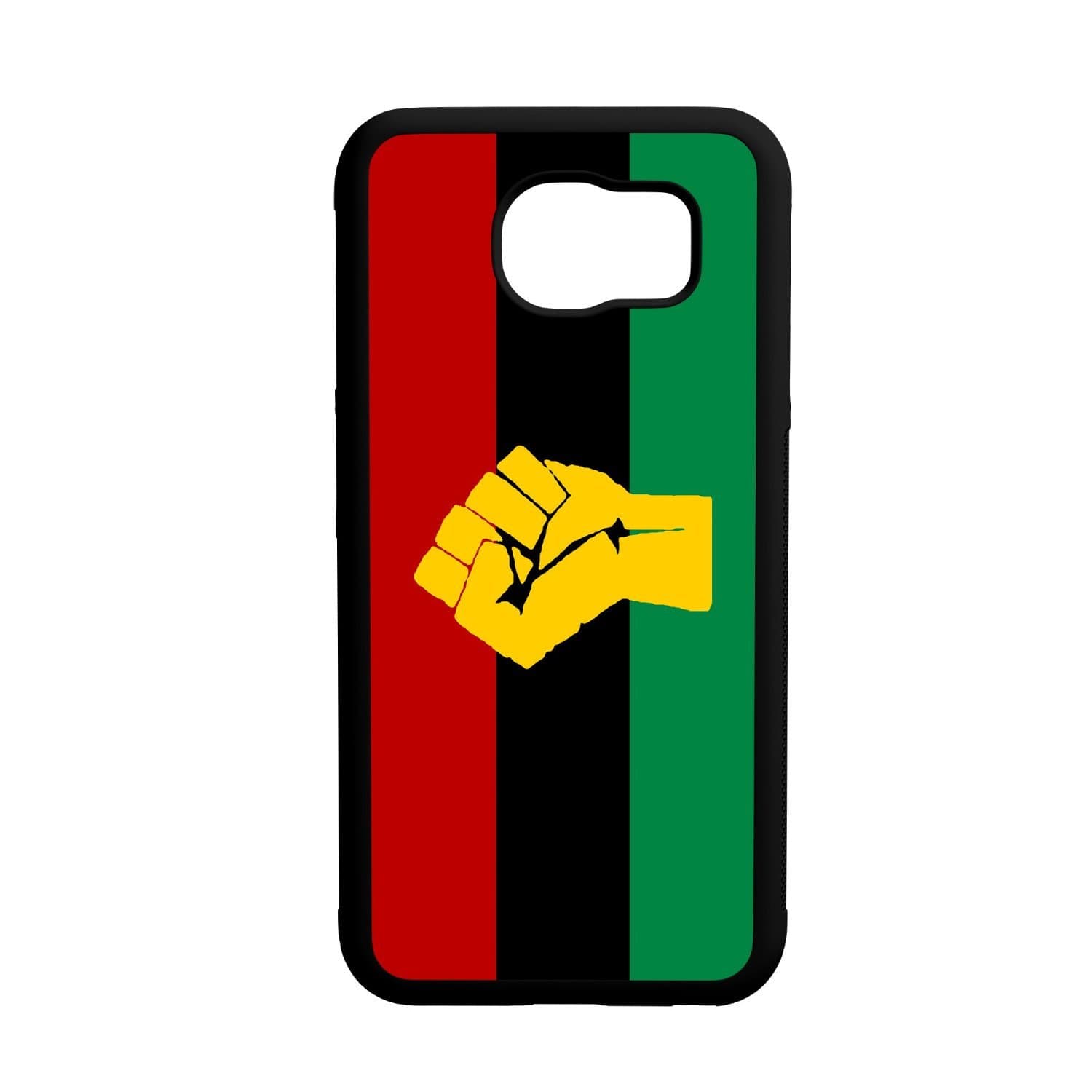 Pan African Flag With Fist Galaxy S6 Hybrid Rubber Protective Case Wweq3213