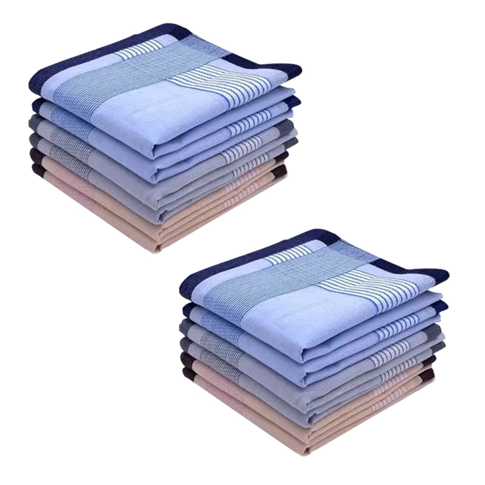 JukLoossmart sisi Men's Handkerchiefs,100% Soft Cotton Pocket Handkerchiefs for Men Cotton, S, 12 Pack