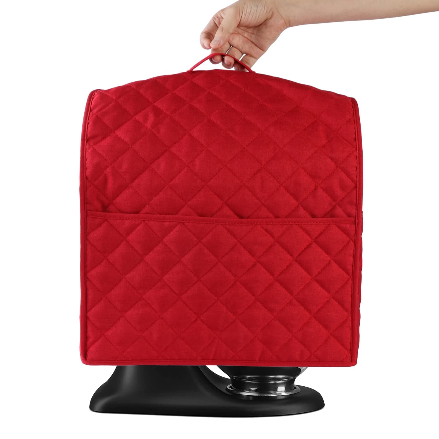 Stand Mixer Cover compatible with Kitchenaid Mixer, Fits All Tilt Head & Bowl Lift Models with 3 Organizer Bag for Accessories.with Handle Waterproof.Easy Cleaning… (Red, For Tilt Head 4.5-5 Quart)