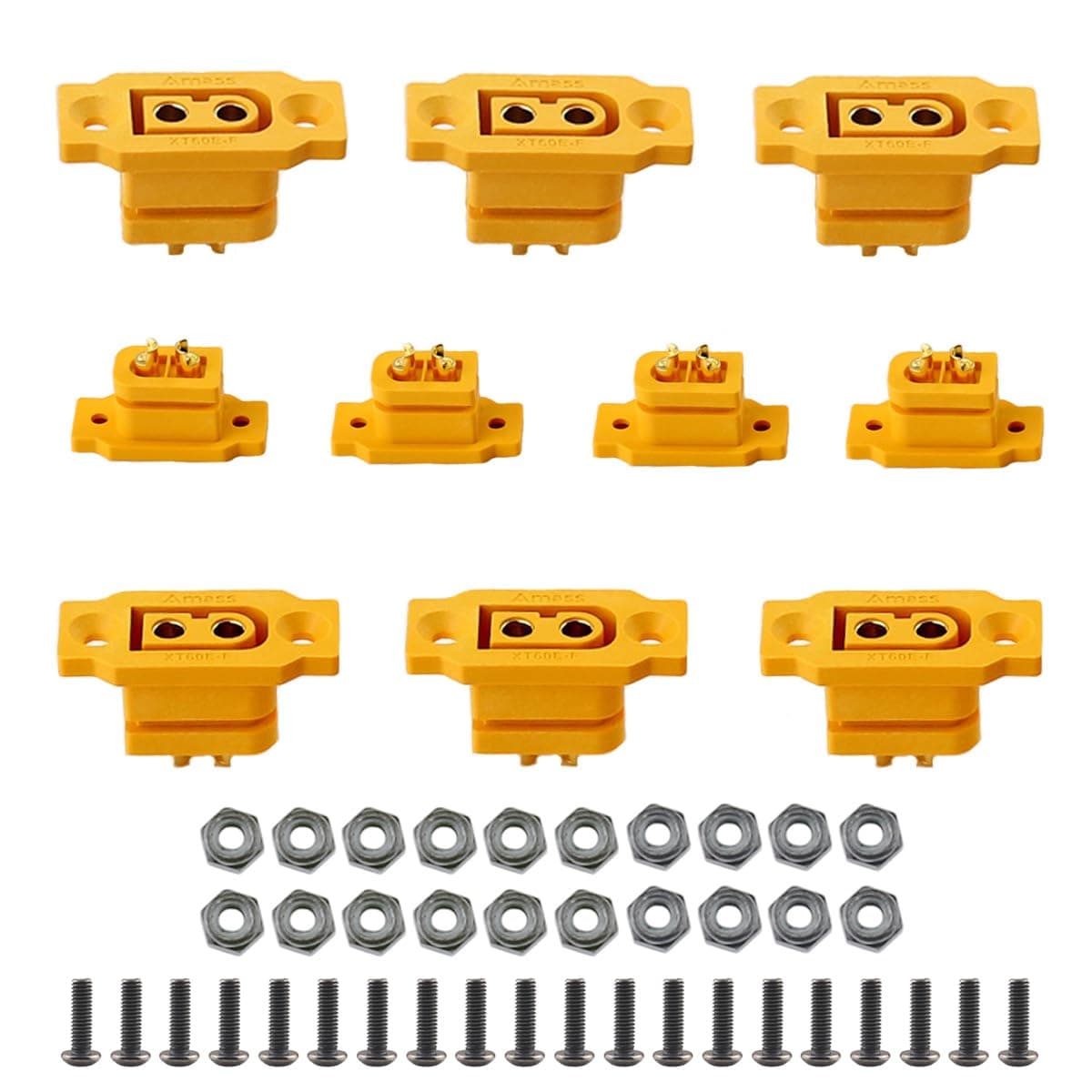 Amass XT60E-F Mountable XT60E Female Plug Connector with Screws for RC Drone Aircraft FPV Racing Drone