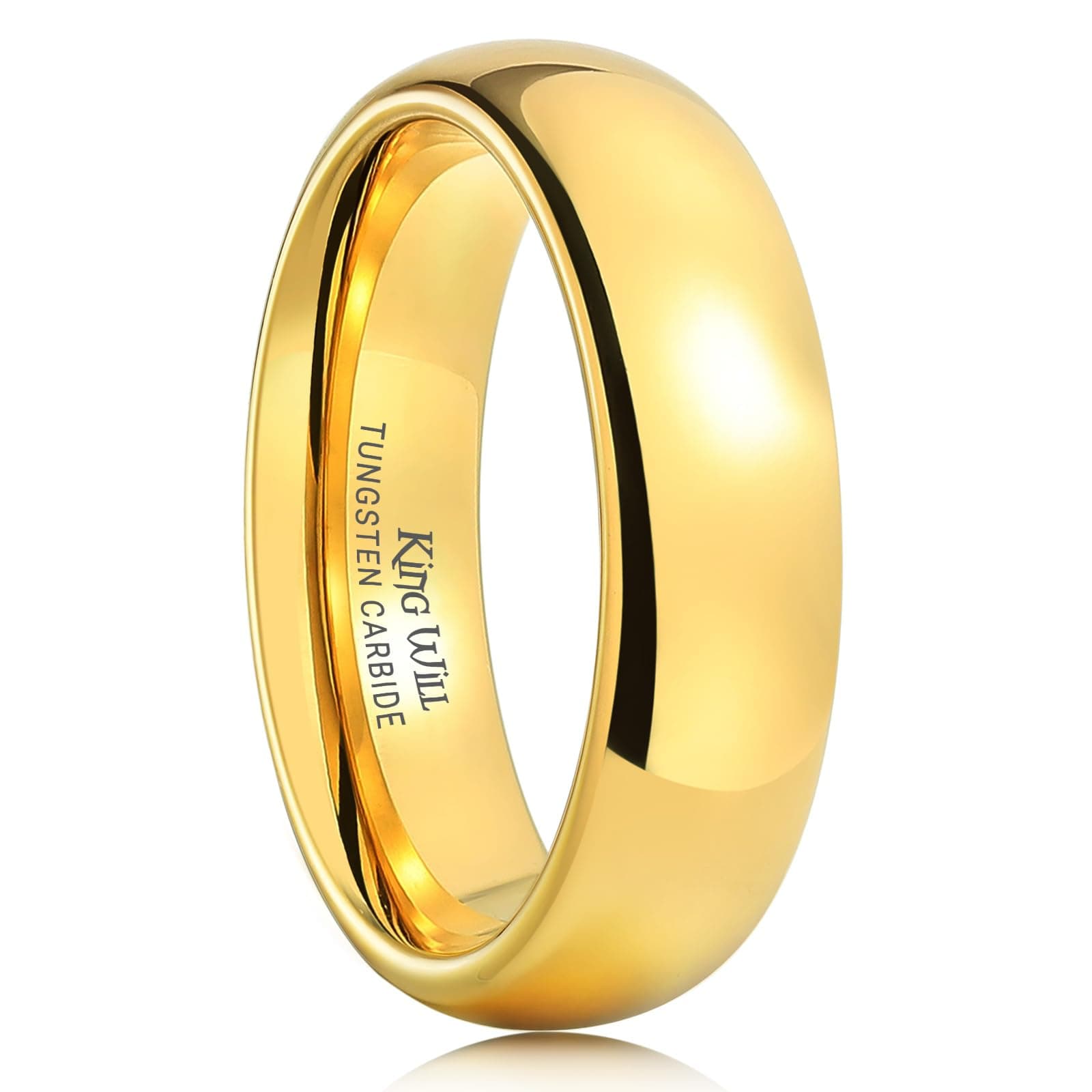 Men's Women's 1.5mm 2mm 4mm 6mm 8mm Tungsten Carbide Ring 24k Gold Plated Rose Gold Plated Domed Polished Finish Wedding Band
