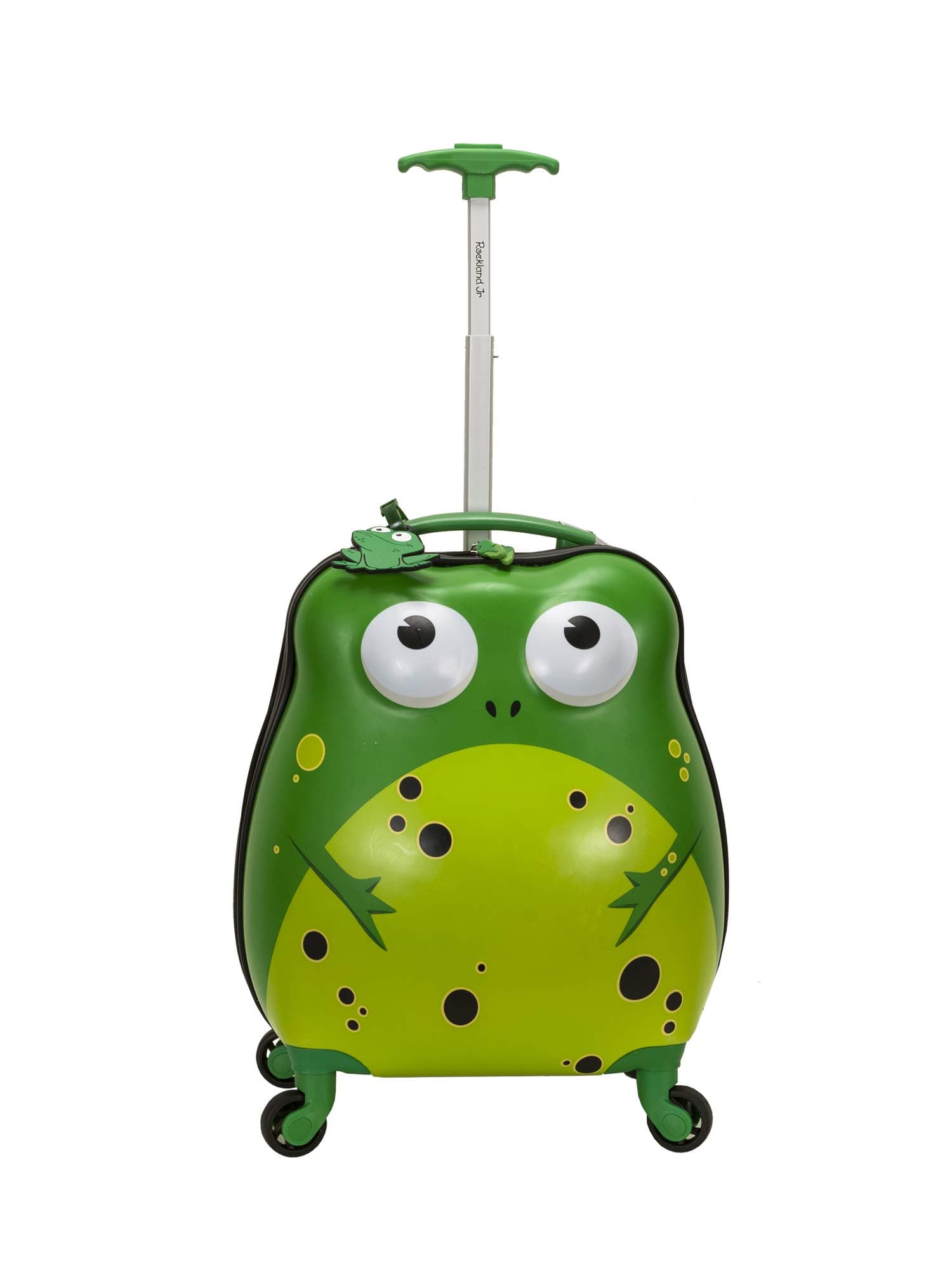 Rockland Jr. Kids' My First Hardside Spinner Luggage, Expandable, Frog, Carry-On 19-Inch