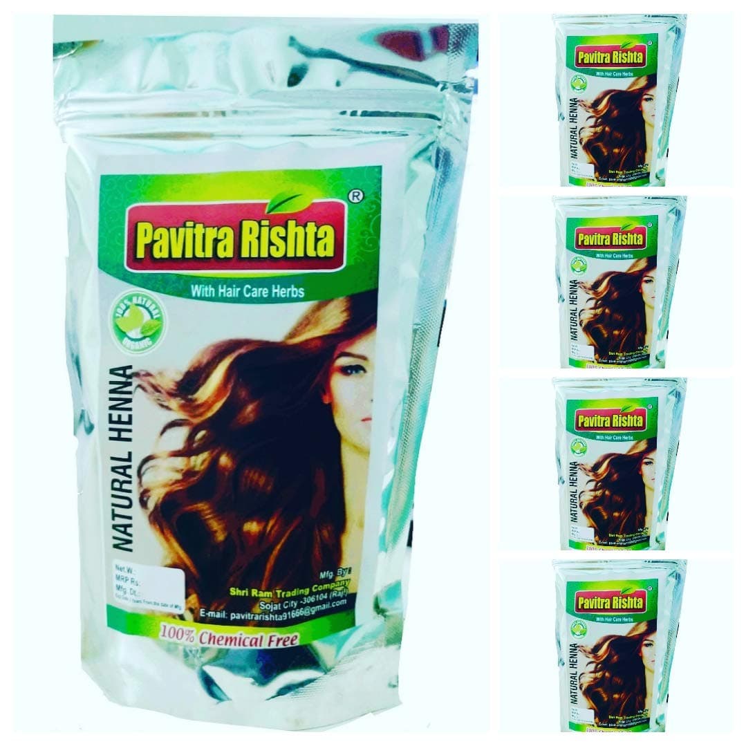 Pavitra Rishta Industry Natural Pure Henna Mehndi Powder Pack of 5 (100 gm)