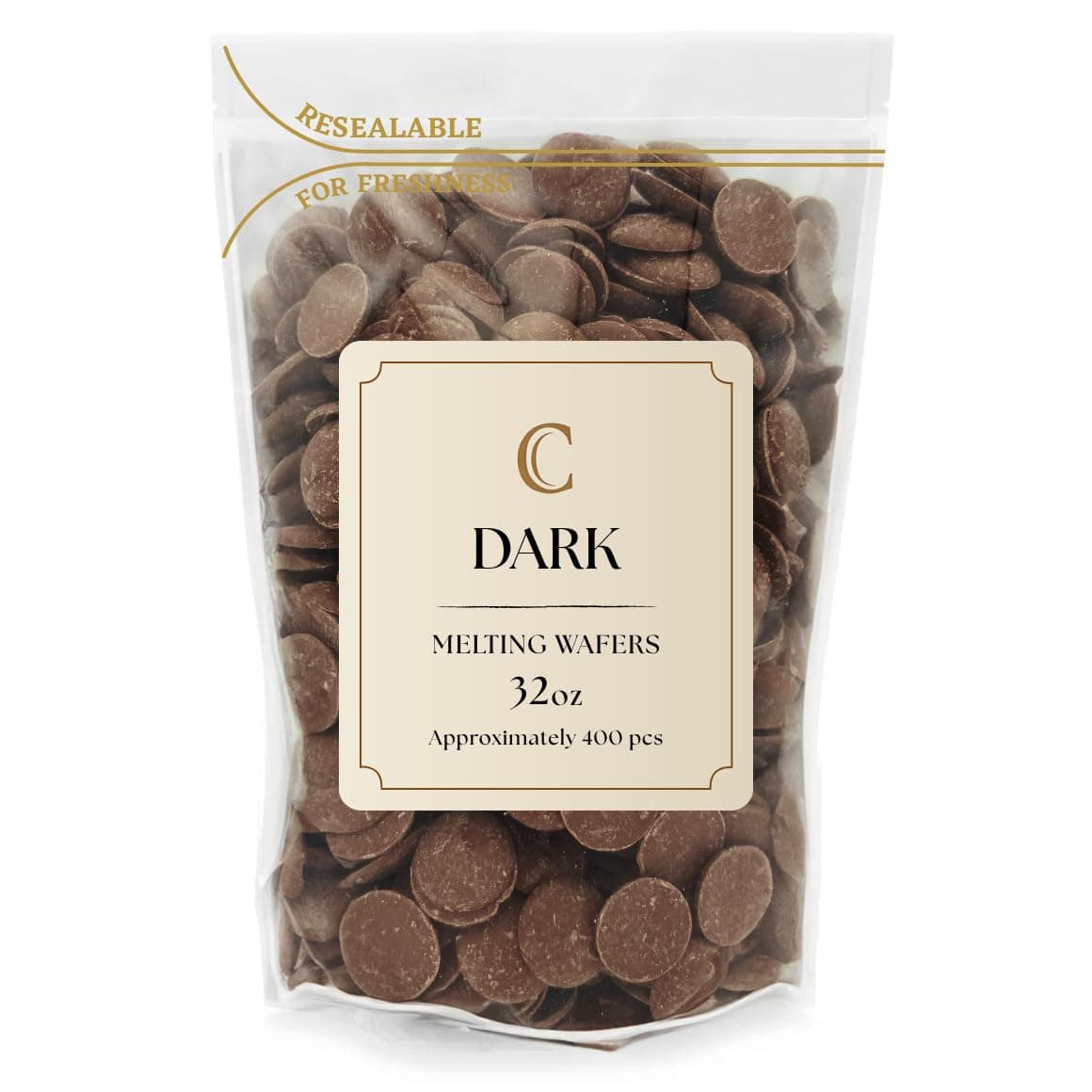 KIDU Merckens Chocolate Melting Wafers Bulk Bag Perfect For Dipping, Deserts, Baking And More (2 Pound, Dark)