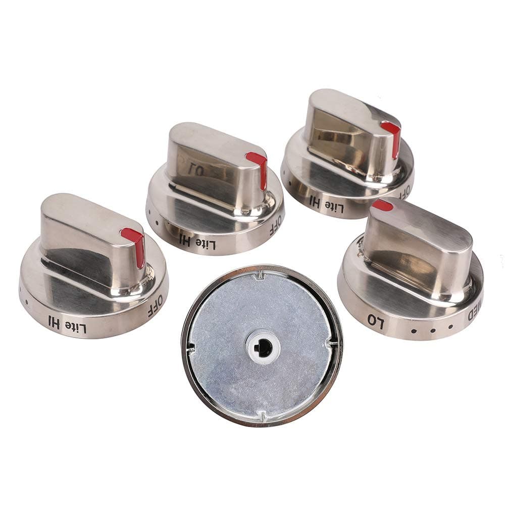 5 Pack DG64-00347A DG64-00347B Dial Knob for Samsung Range Oven Replace # DG64-00472A, AP5325363, AP5949297, PS4241101, PS9865173, PT15217047, EAP4241101, AH4241101