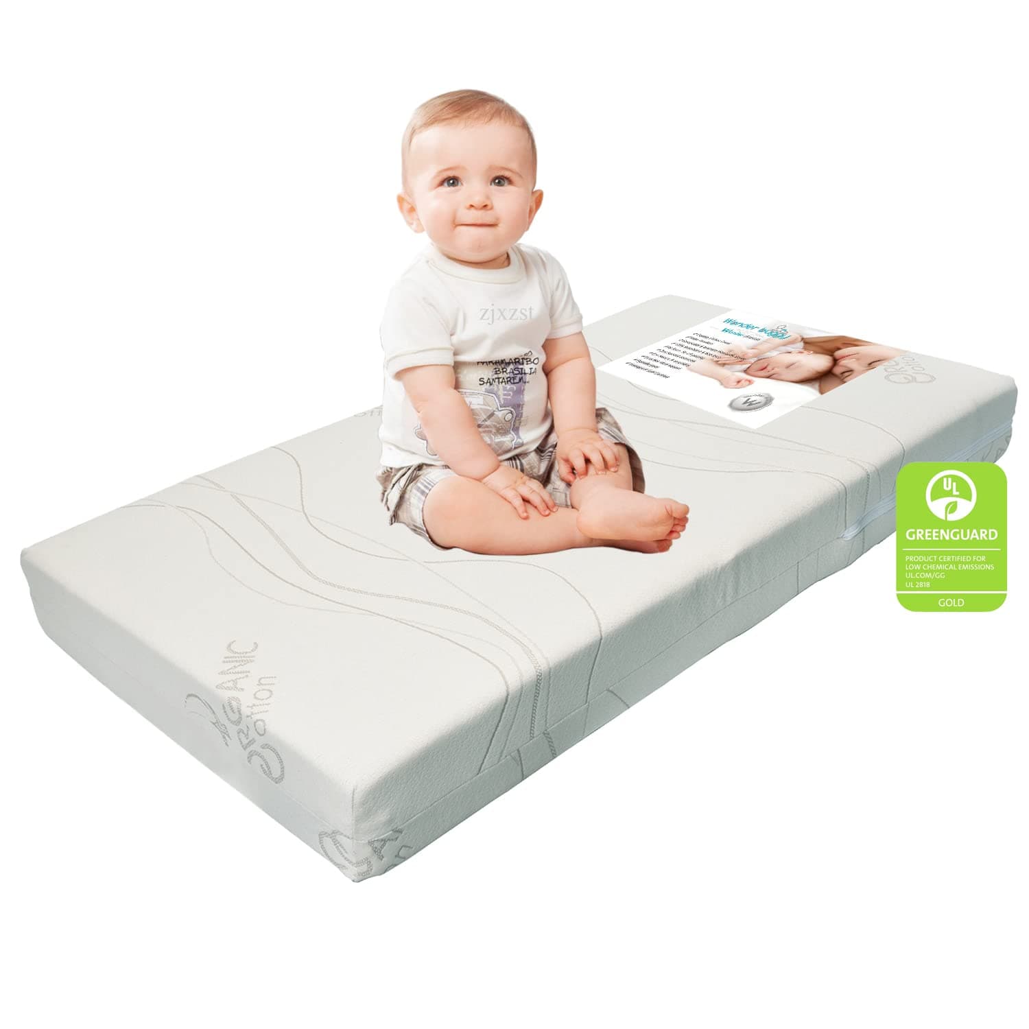 Wonder Dream Baby Crib Mattress and Toddler Mattress, Organic Cotton, 100% Breathable, Non Toxic, Water Repellent, Hypoallergenic, No Foam, No VOC's