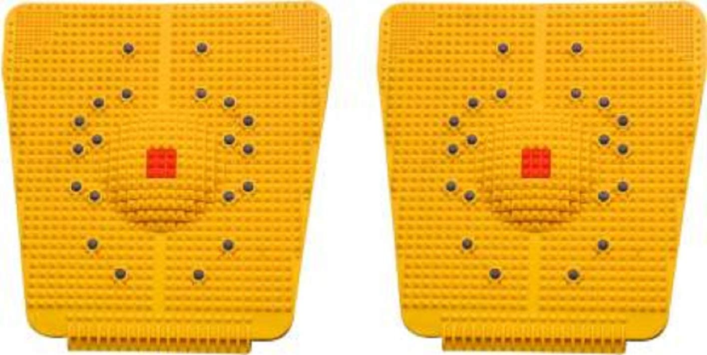 Sheejai Acupressure Mat Relieve Stress Pain Acupuncture Massager (Yellow) Yellow 6 mm Acupressure Mat pack of-2