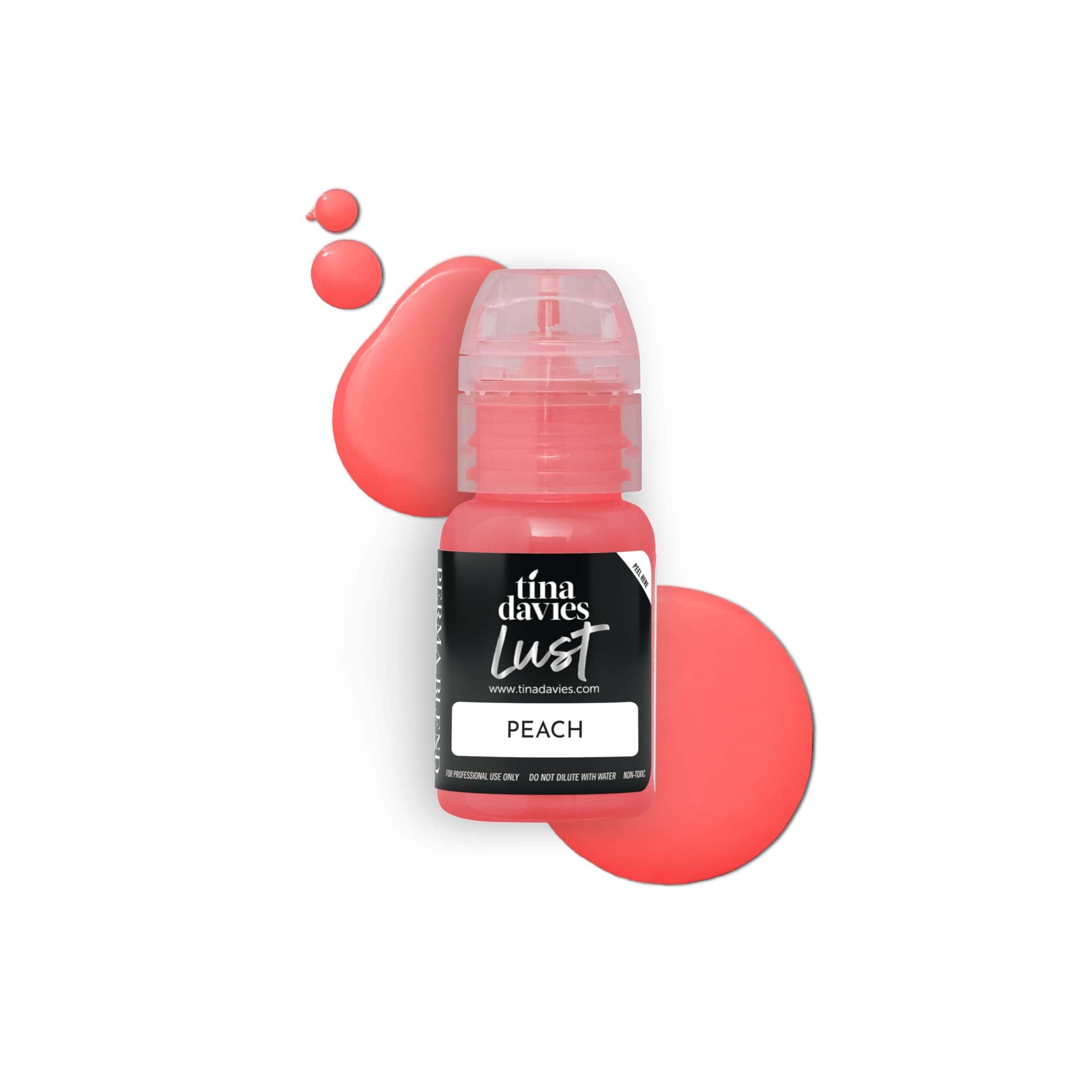 Tina Davies Professional Lip Pigment - Permanent Lip Makeup - Colours Heal True to Tone - High Retention - Peach, 1/2oz