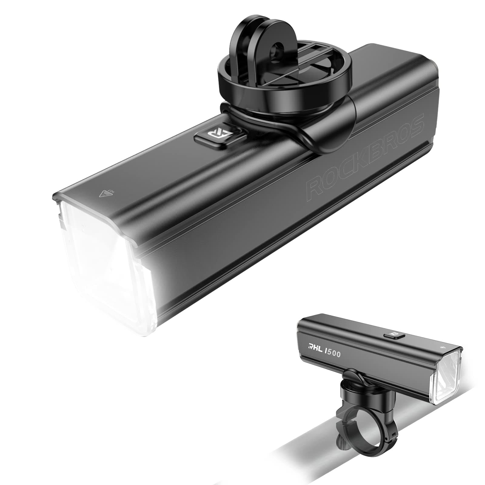 1500 Lumens Bike Light for Night Riding, 5000mAh USB-C Rechargeable Bike Headlight, Aluminium Alloy IPX6 Waterproof Bike Front Light, 5 Modes & Auto Mode Anti-Dazzling LED Bike Light