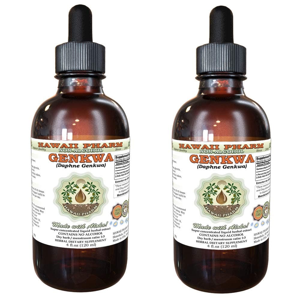 Hawaii Pharm LLC Genkwa, Yuan Hua (Daphne Genkwa) Tincture, Dried Flower Liquid Extract, Genkwa, Glycerite Herbal Supplement 2x4 oz