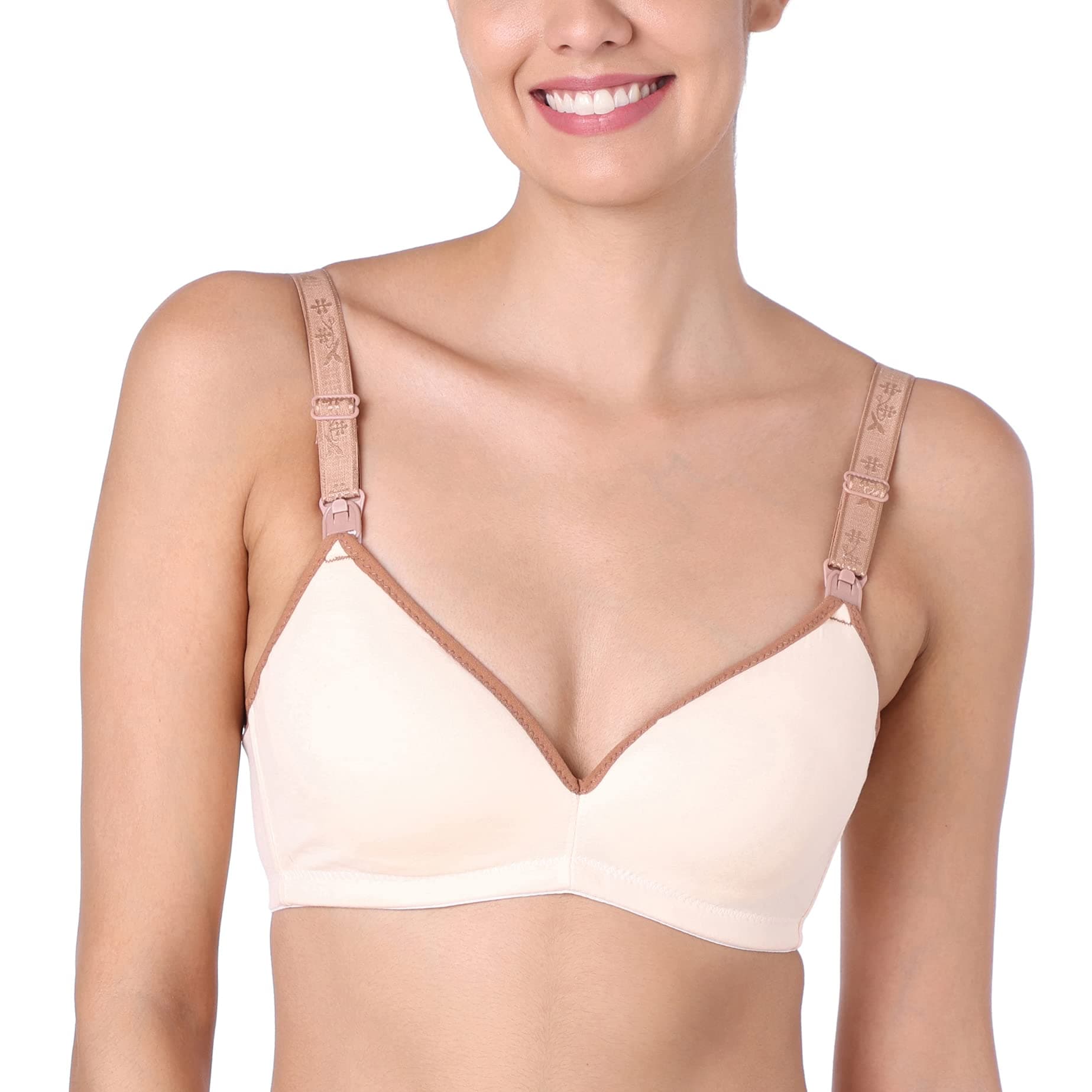 motherlyWomen's 94% Cotton, 6% Spandex Lightly Padded Wire Free Maternity Bra
