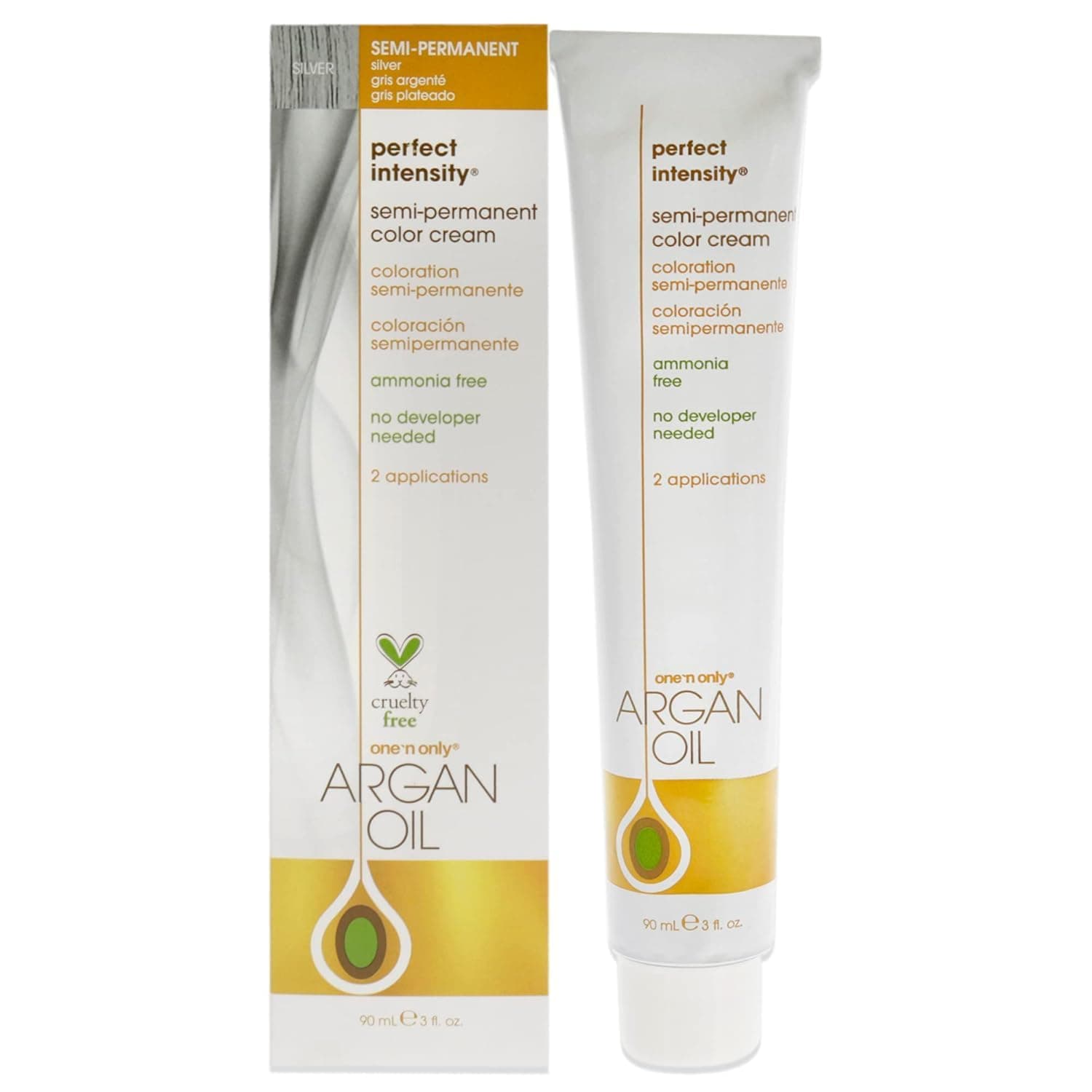 One-n-Only Argan Oil Perfect Intensity Semi-Permanent Color Cream - Silver Hair Color Unisex 3 oz