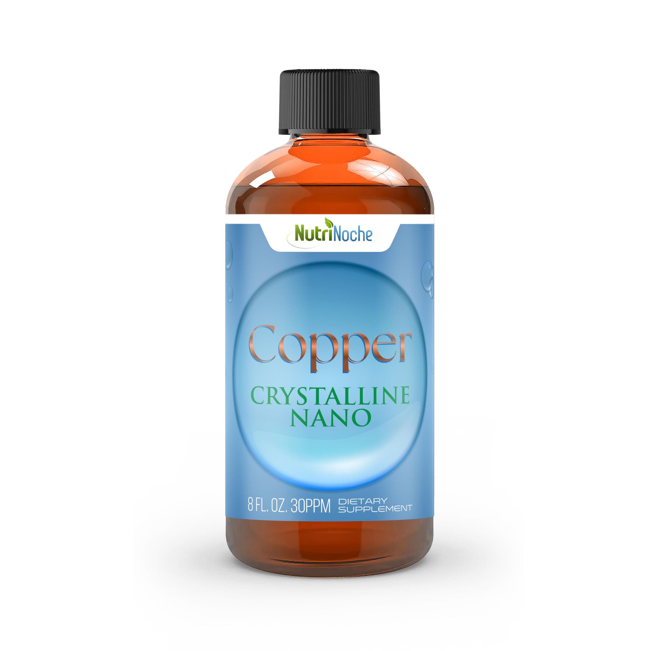 NutriNoche Liquid Colloidal Copper Supplement | 99.99% Ultra Pure Crystalline Nano Copper Particles | 30 ppm