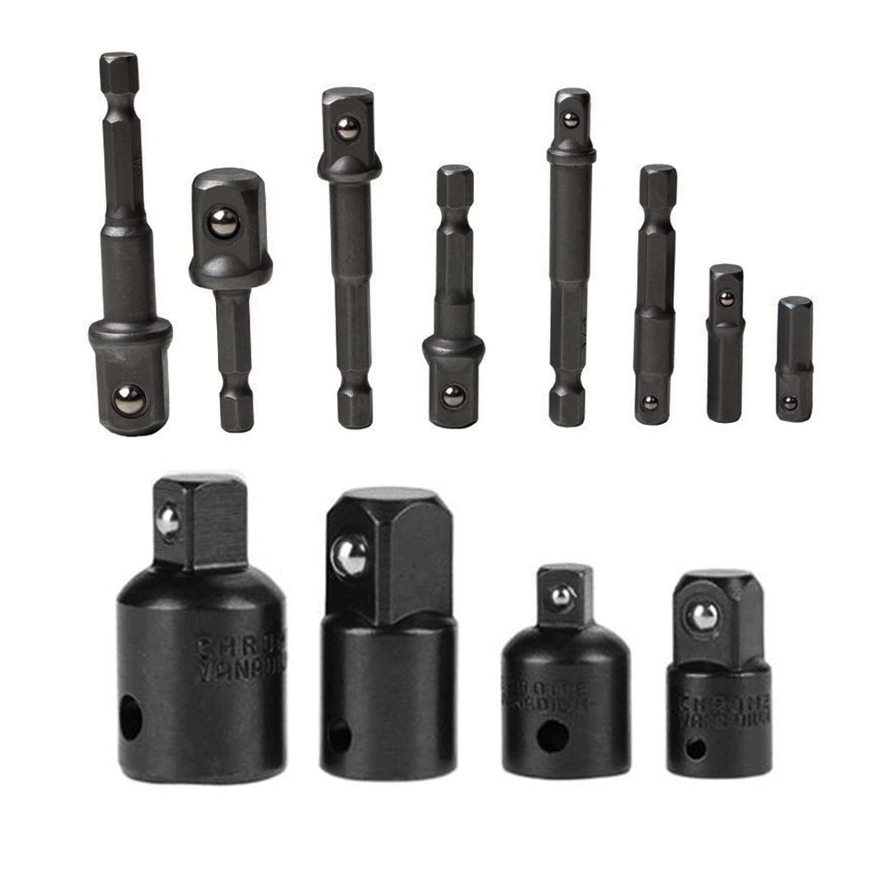Muye 12Pcs Drive Socket Adapter and Reducer Set 8pcs Hex Shank Socket Adapter Steel Ball Socket Bit Adapter Set 4pcs Socket Adapter Reducer Set 1/4 3/8 1/2 Hand Tools Kit