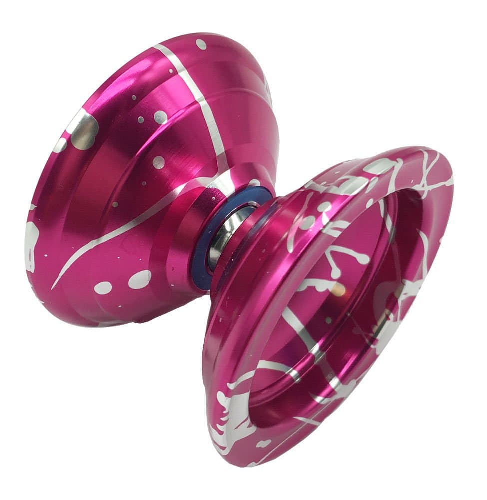 Red Silver Aluminum Alloy Metal Bearing High Speed Professional Yo-Yo Toys Unresponsive YoYo Ball - 3 Strings 1 YoYo Glove