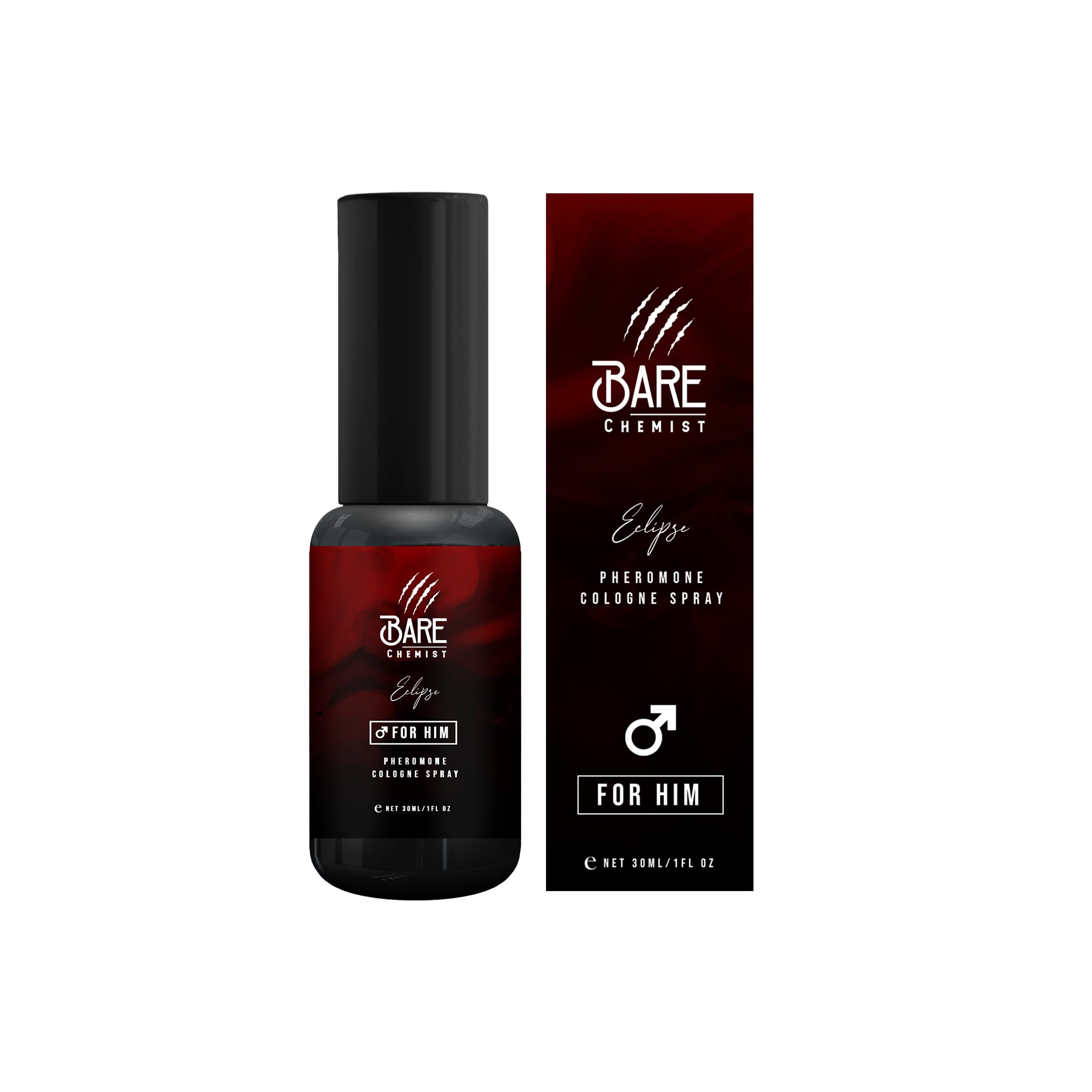 Bare Chemist Eclipse Pheromone Cologne for Him - [Attraction Formula] Pheromone Perfume Oil Spray for Men 1oz.