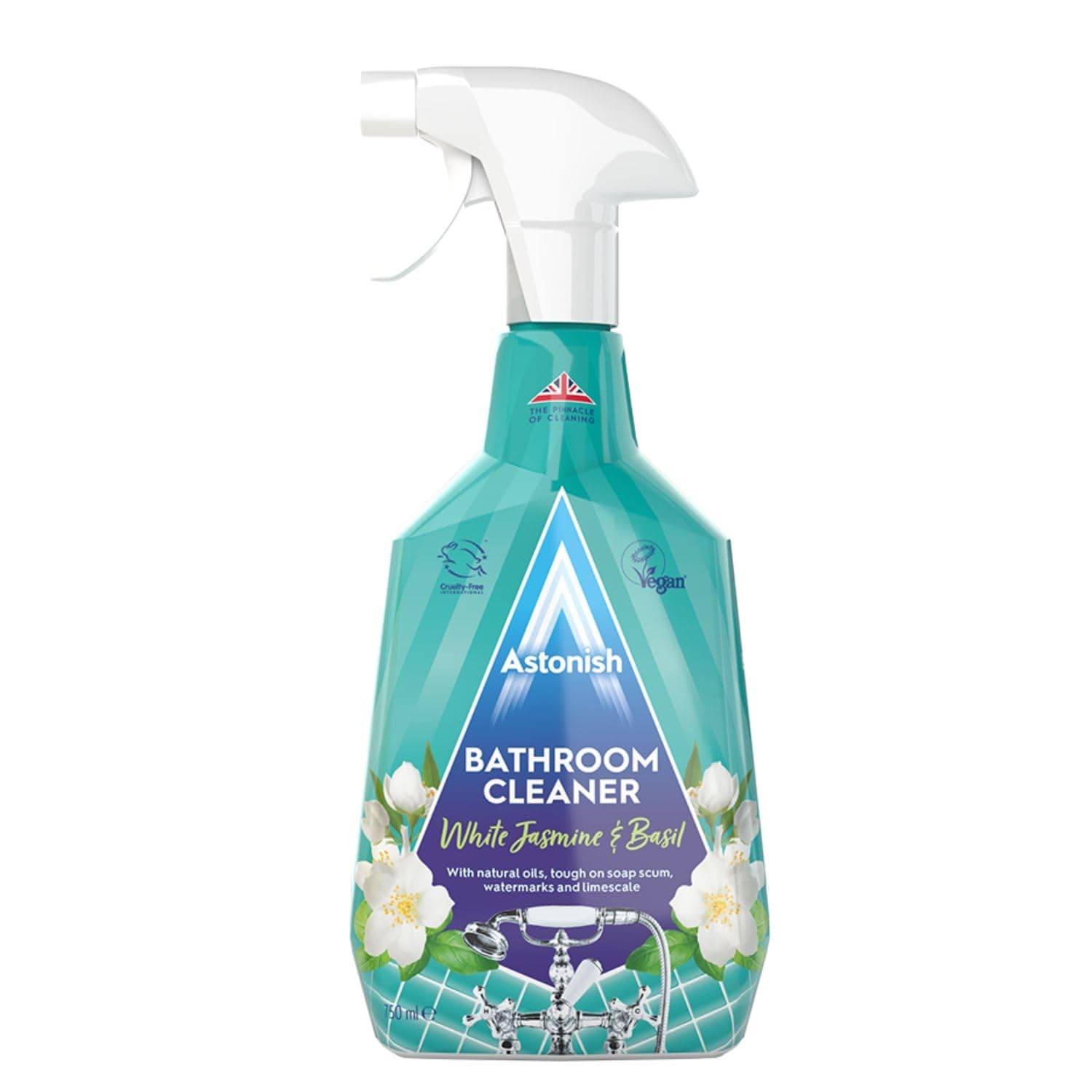 Astonish White Jasmine & Basil Bathroom Cleaner Spray, 750ml, Cruelty-free, Vegan