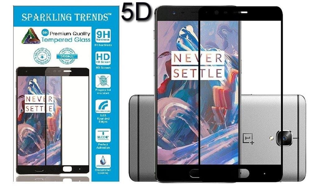 Sparkling Trends Premium Edge to Edge Tempered Glass Screen Protector for OnePlus 3 /3T (Black)