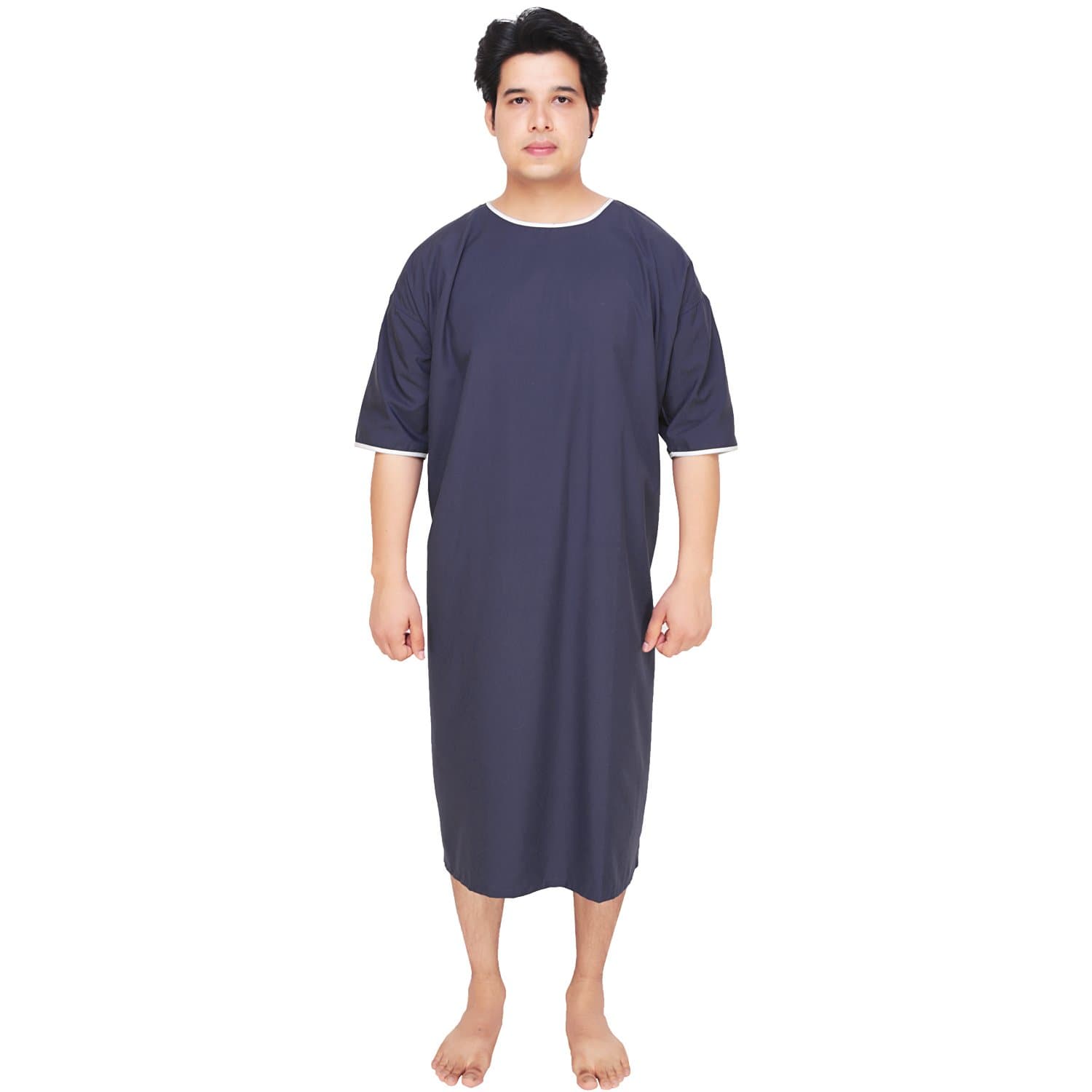 FABUNIFORMS Unisex Hospital, Medical Patient OT Gown, Appreal, Uniform, Dress (Back Open) Dark Blue, Standard Size