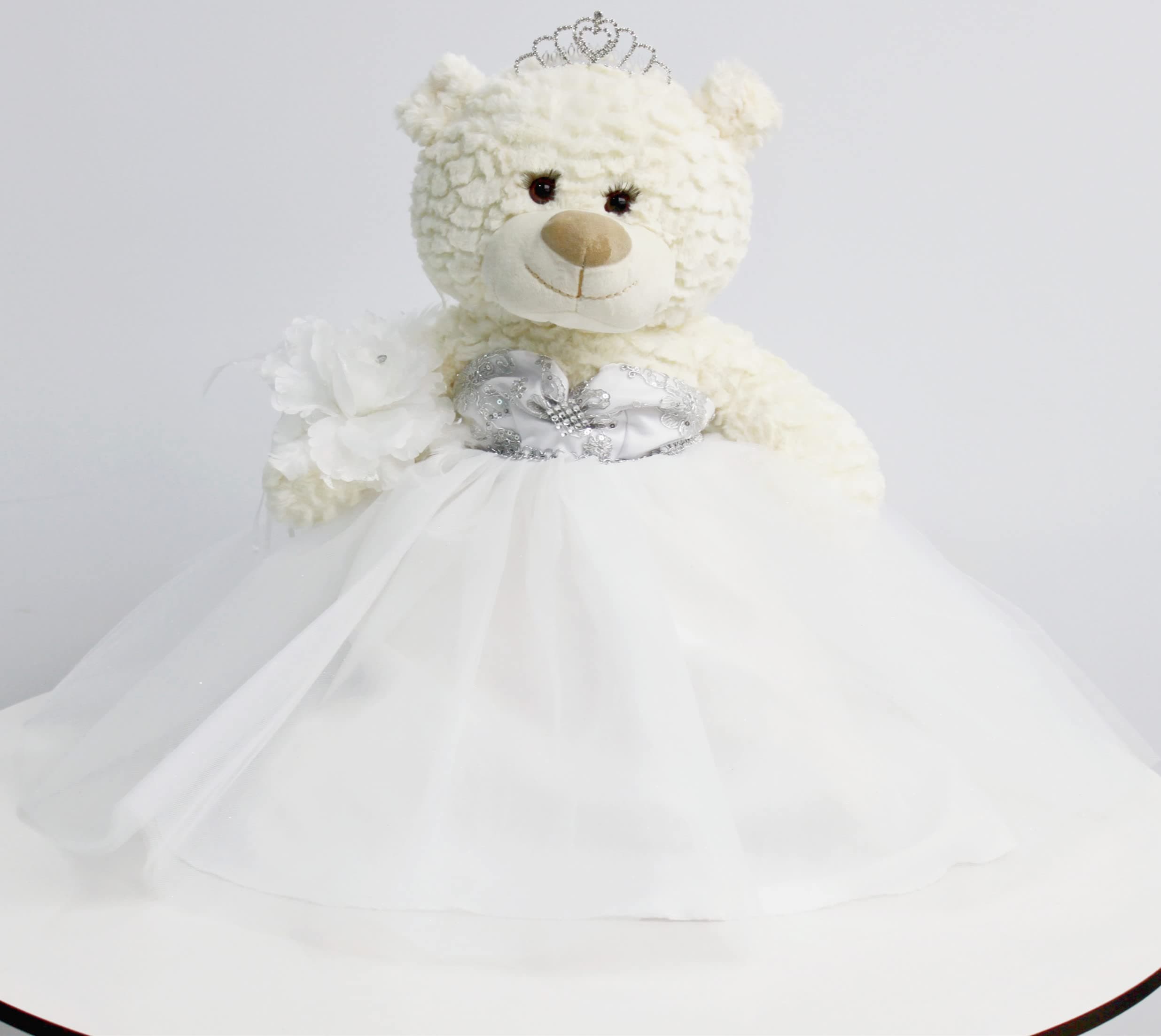 KINNEX COLLECTIONS SINCE 199720" Quince Anos Quinceanera Last Doll Teddy Bear with Dress (Centerpiece) ~ B16631-1 (White)