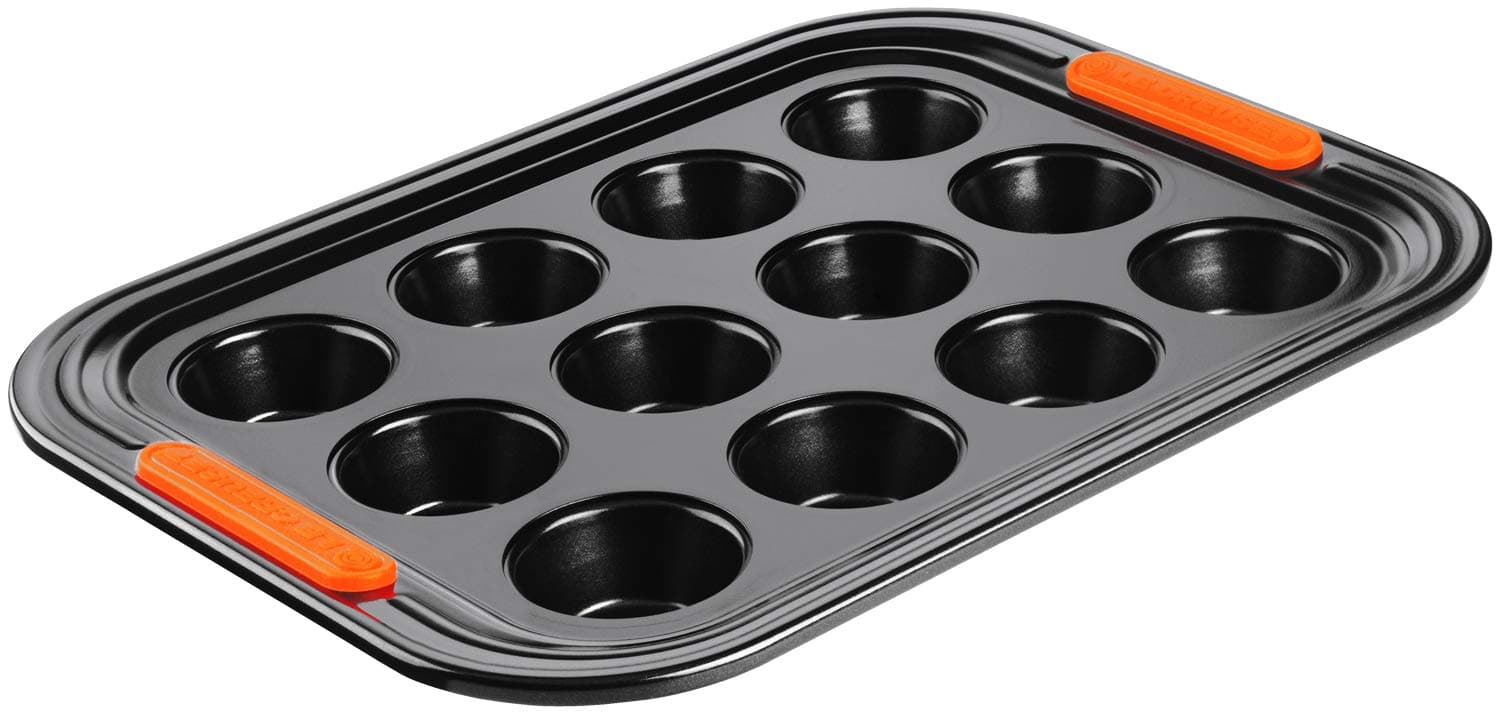 Non-Stick Carbon Steel Bakeware 12 Cup Muffin Tray, Black, 30 cm, 46058000010000
