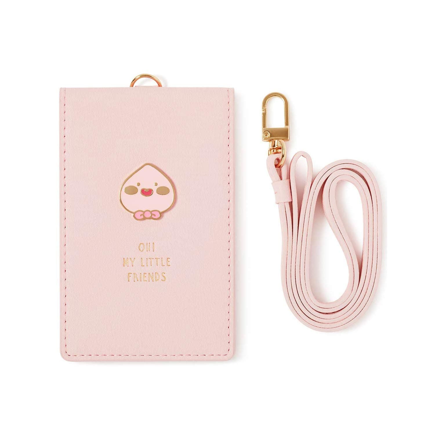 KAKAO FRIENDS Official- Little Friends Credit Card Holder & ID Badge Case with Neck Strap (Apeach)