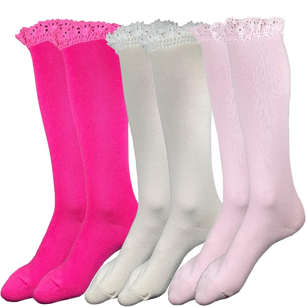 juDanzyBaby and Girls Knee High Lace Top Socks