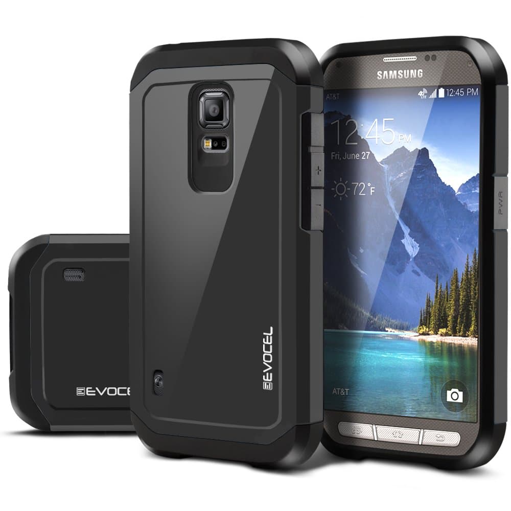 Samsung S5 Active Case, Evocel Dual Layer Armor Protector Case For Samsung S5 Active (SM-G870) - Retail Packaging, Slate