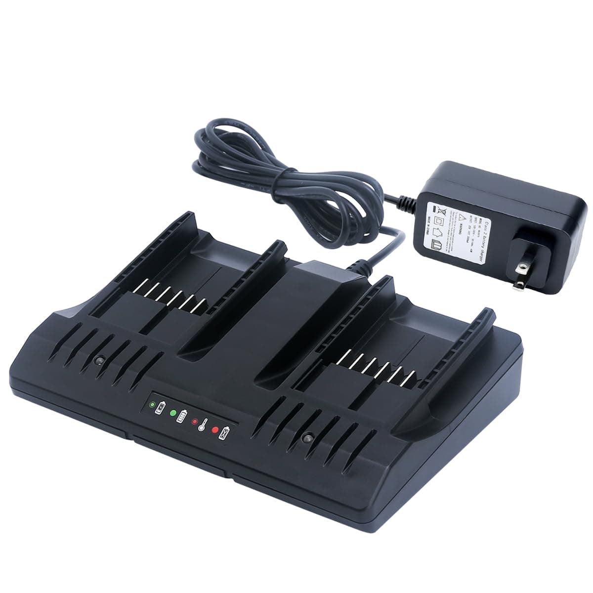 Lasica WA3875 20V Lithium Charger Replacement for Worx WA3875 20V Dual Port Lithium Ion Charger, Compatible with Worx 18V/20V Lithium Ion Battery WA3525 WA3578 WA3520 WA3575 WA3512 WA3512.1 WA3512.1