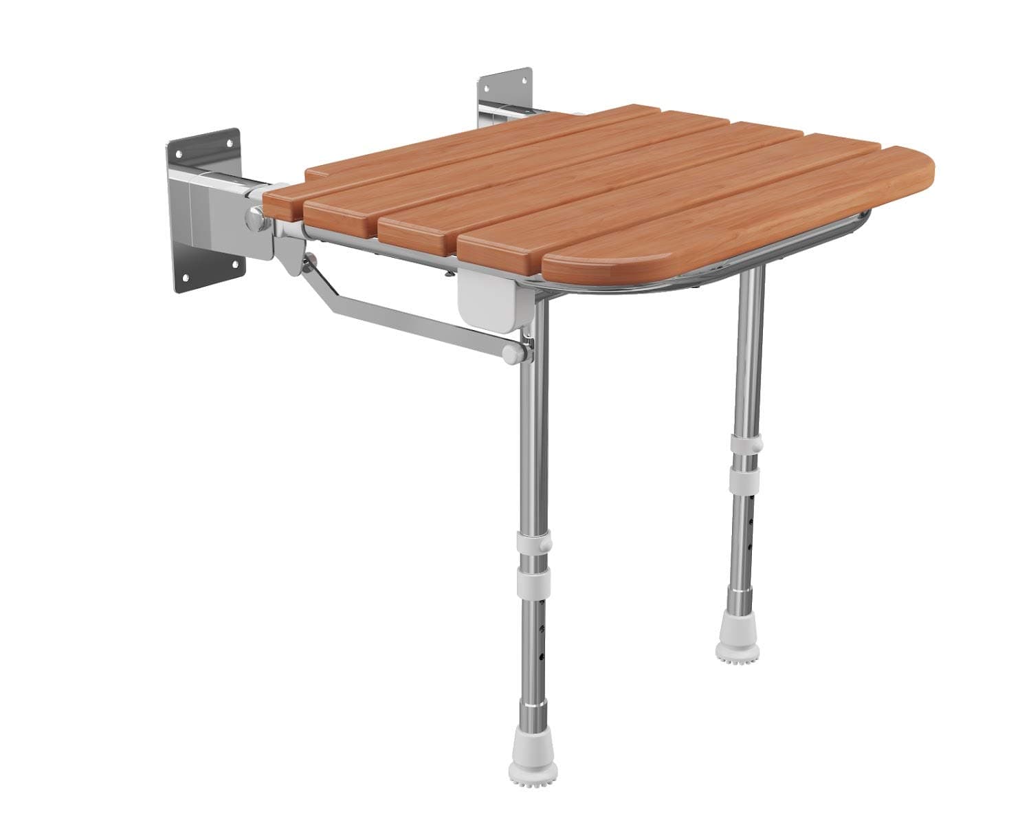 Cassellie Bathroom Folding Wooden Adjustable Shower Seat Compact Mobility Wall Mounted**G