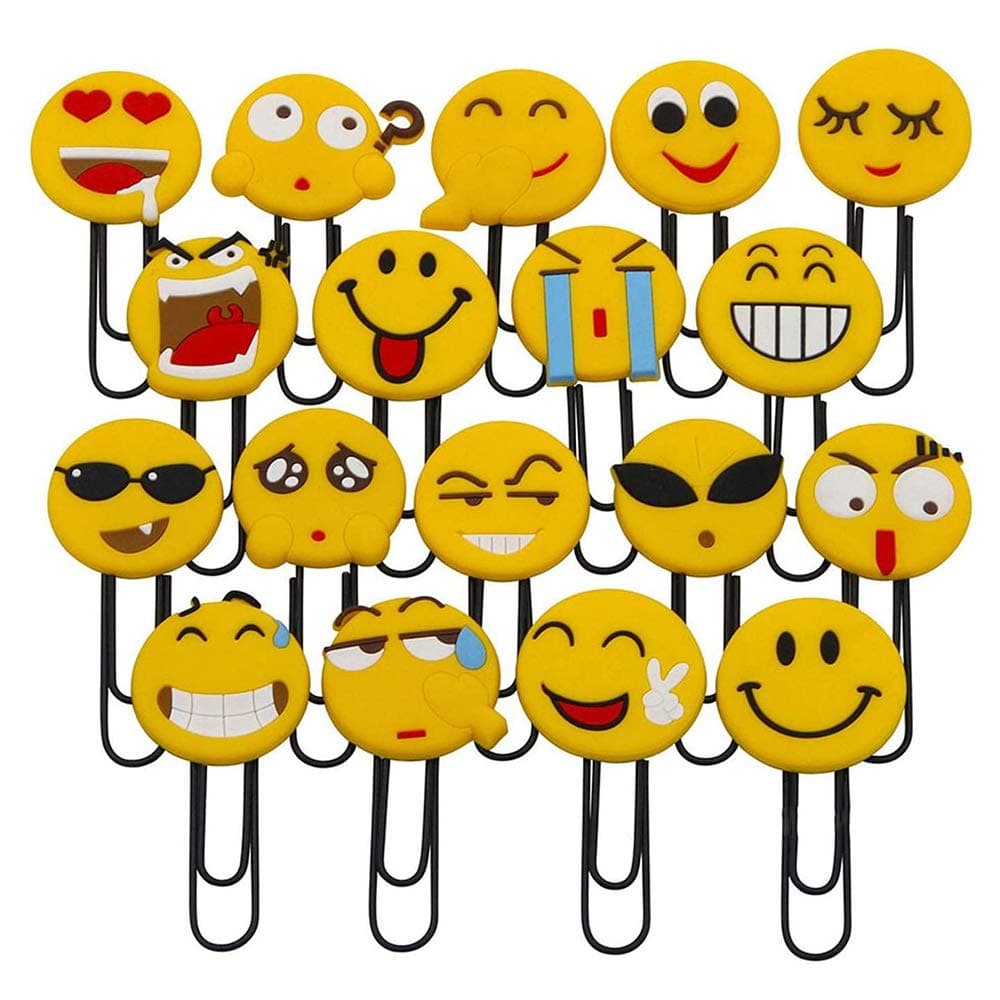 Cute Smile Bookmarks, Funny Paperclip Bookmark, Novelty Emoticon Book Marker for Kids, Girls, Boys, School Student (Random 10PCS)