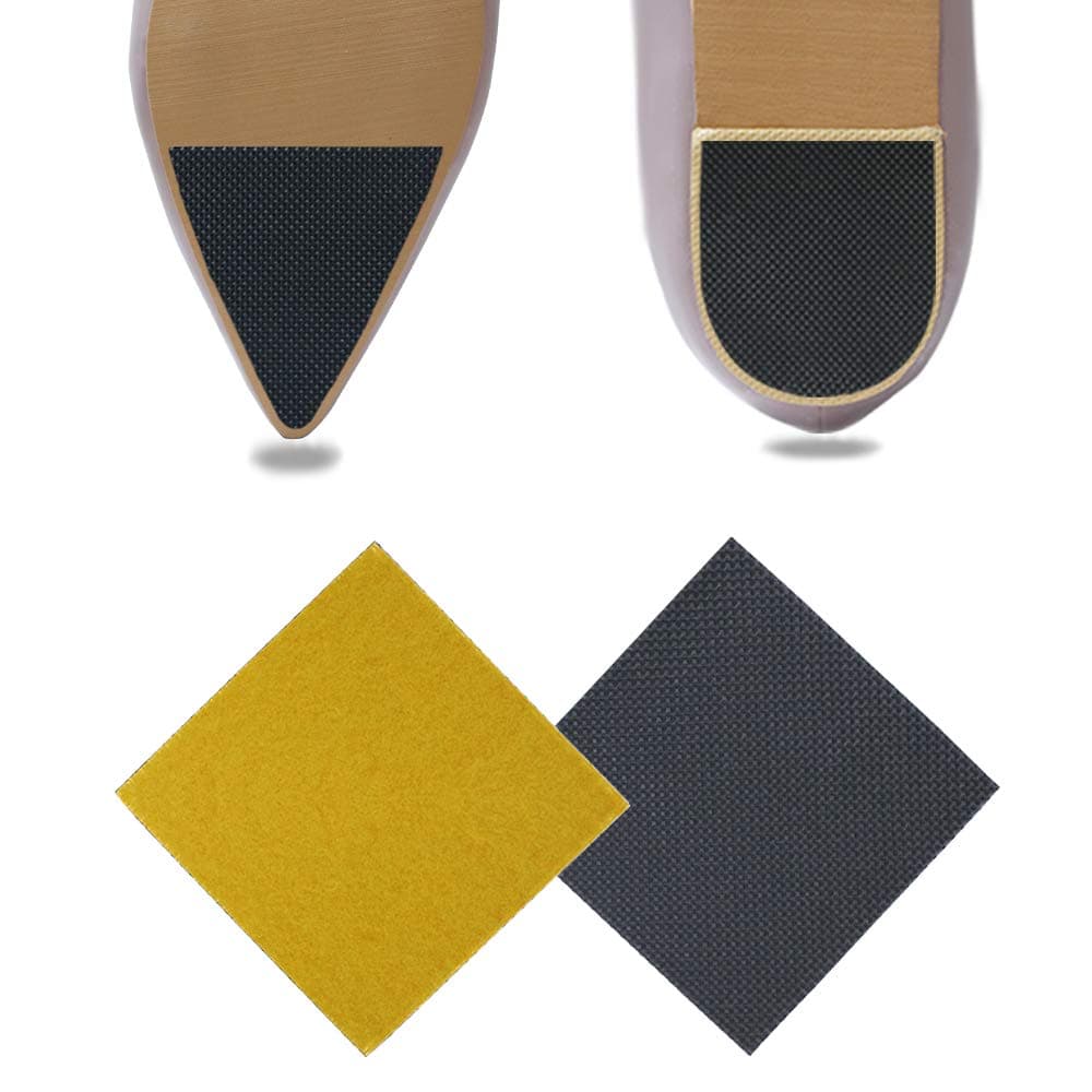 Makryn Non-Slip Shoes Pads 5 Pairs Self-Adhesive Shoe Grips Rubber Anti-Slip Shoe Grips can Non-Slip Noise Reduction (Black, 2)