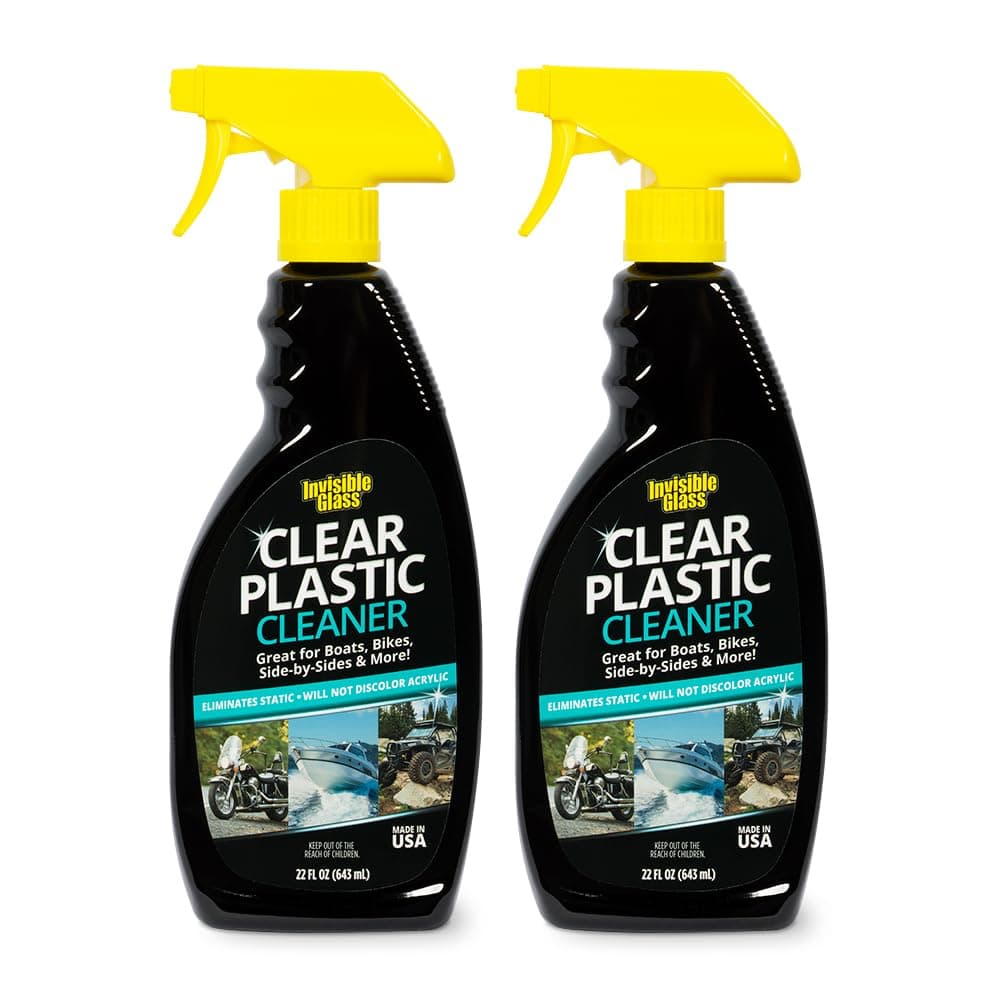92084-2PK Clear Plastic Cleaner for Cars, Motorcycles, RVs, Boats, Helmet Visors, Golf Carts, Acrylic and Vinyl Windows, Streak-Free, Haze-Free, Removes Static, 22 Fl Oz, Pack of 2