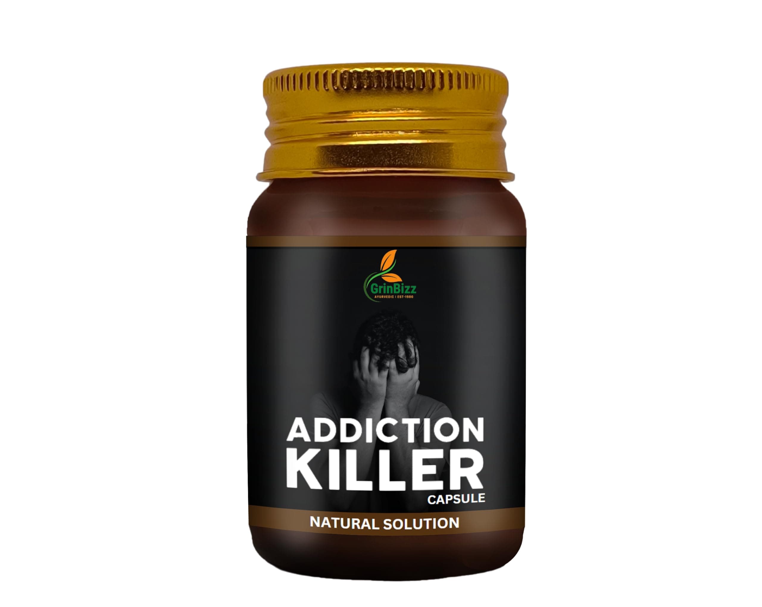 GRINBIZZ Addiction Killer Capsule Sharab Churwane Ki Dawa/Help To Stop Alcohol/Smoking/Tabaco & Drinking/Nasha Mukti/Anti Addiction/Sharab Free/No Side Effects (Pack of 1)
