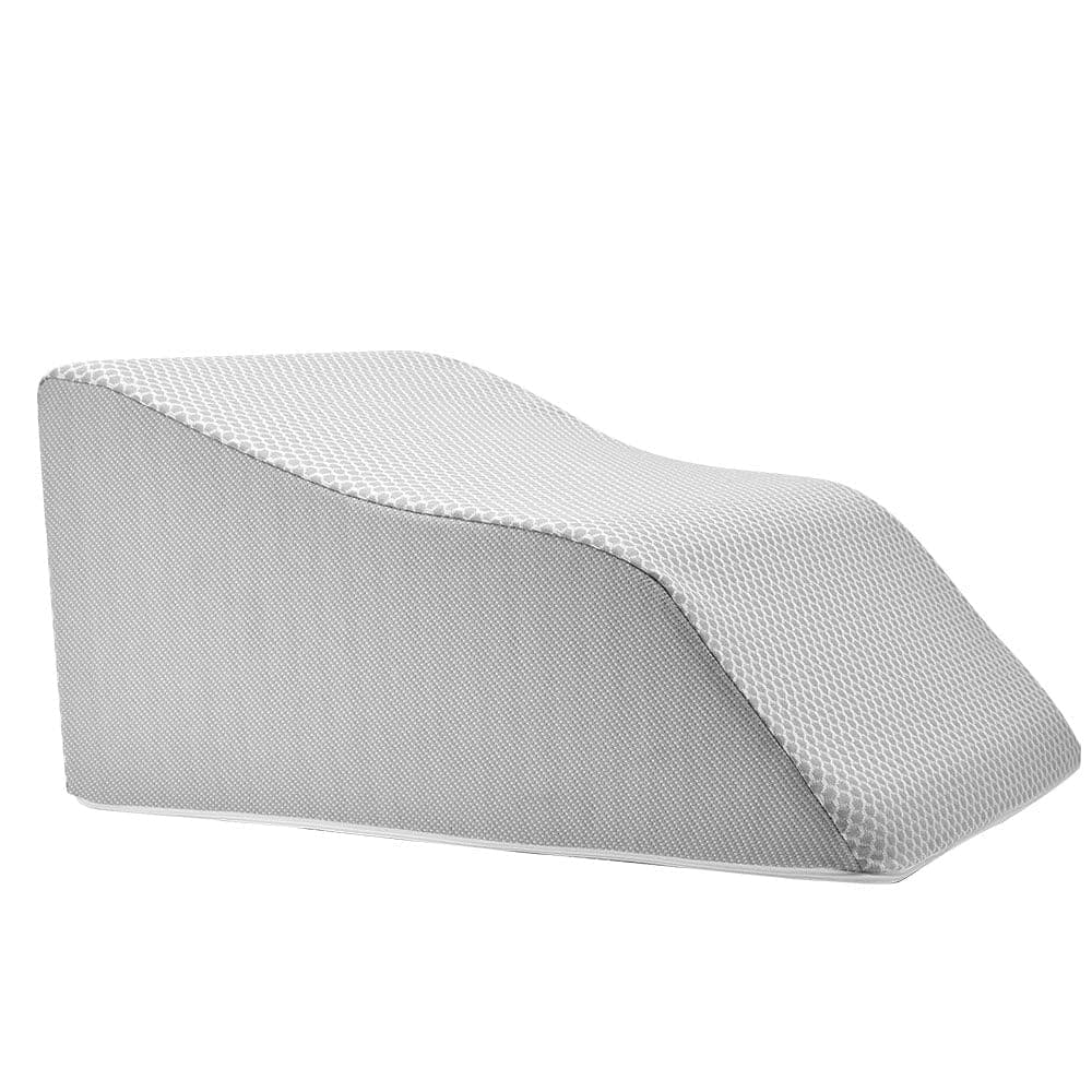Lounge Doctor Elevating Leg Rest Pillow Wedge Foam w Heather Grey Cover Small 18" Foot Pillow Leg Support Leg Swelling Vein Issues Lymphedema Restless Legs Pregnancy