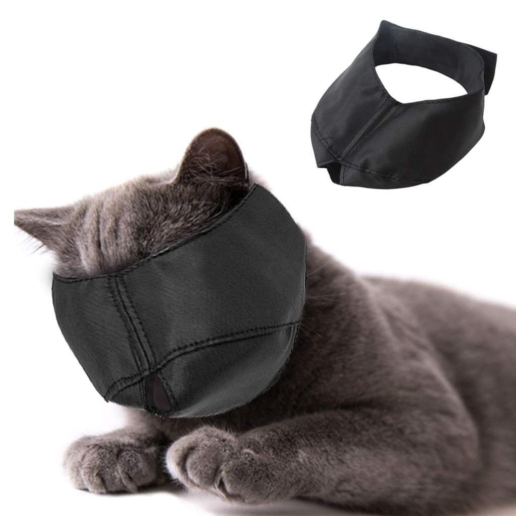 Beikal Muzzle for Cat Grooming, Nylon Cat Face Muzzles, Pet Groomer Helpers Tools, Preventing Scratches and Anti-Biting (M)