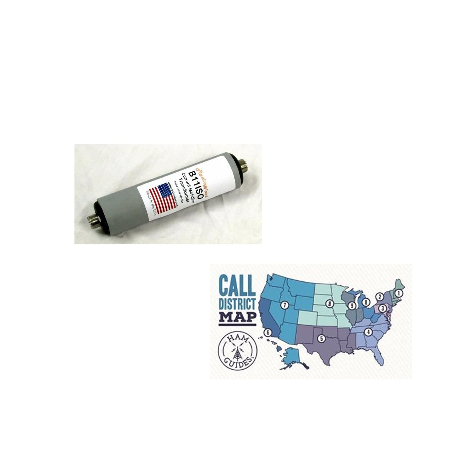 Radiowavz RADIOWAVZ BISO 1:1 Choke BALUN and Ham Guides TM Pocket Reference Card Bundle