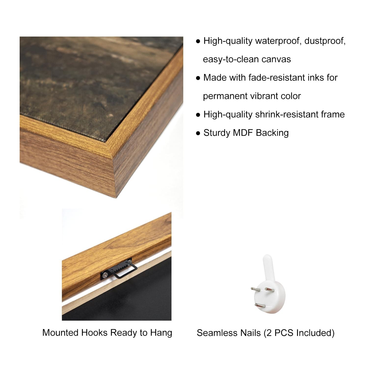 Roslynity Framed Canvas Wall Art Vintage Print Paintings Ducks Nursery Abstract Animal Drawing Country Retro Aesthetic Artwork for Home Living Room Bathroom Farmhouse Wall Decor (12"x16")