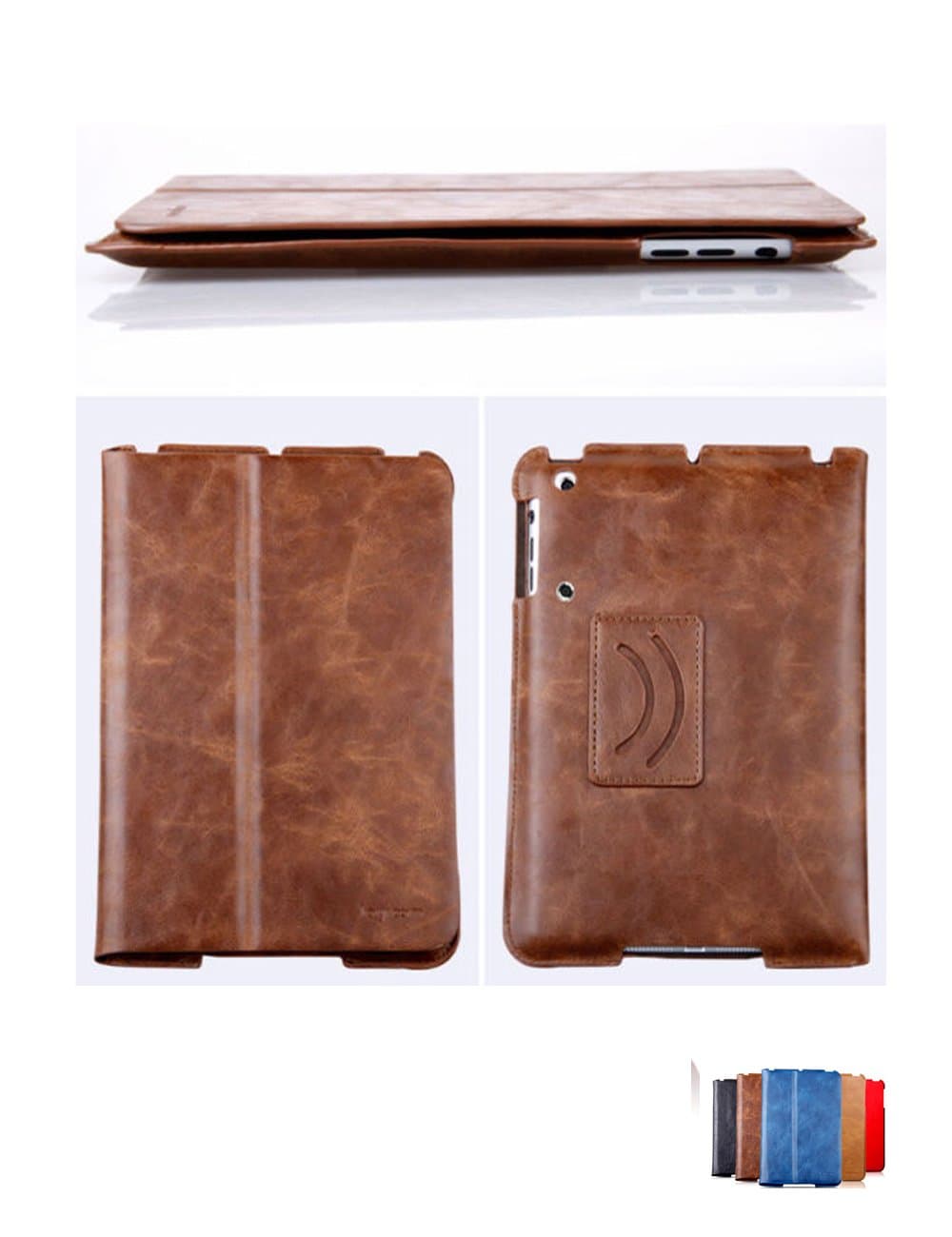 St Genuine Londonst Leather Apple Ipad Mini Case Cover - Luxury Slim Thin Style-new (Brown)