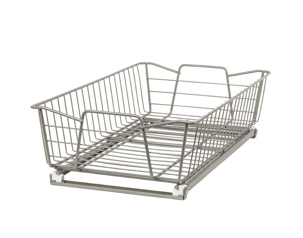 11-Inch One Tier , Nickel : ClosetMaid 3086 11-Inch Wide Cabinet Organizer, Nickel