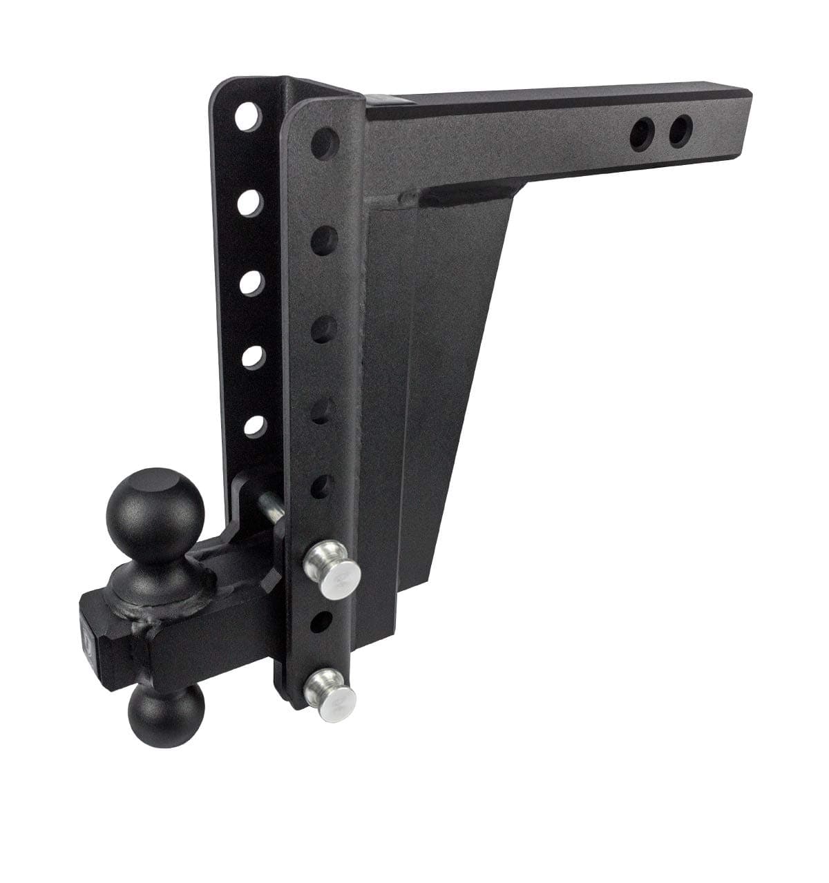 BulletProof Hitches - 2.0" Adjustable Extreme Duty Trailer Hitch (30,000 lb. Rating) - 10" Drop/Rise with 2" and 2 5/16" Dual Ball - Powder Coat, Solid Steel, Corrosion-Resistant
