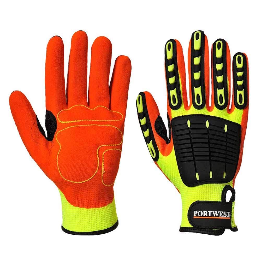 Portwest Anti Impact Grip Glove (Pair) (XXL, Yellow/Orange)