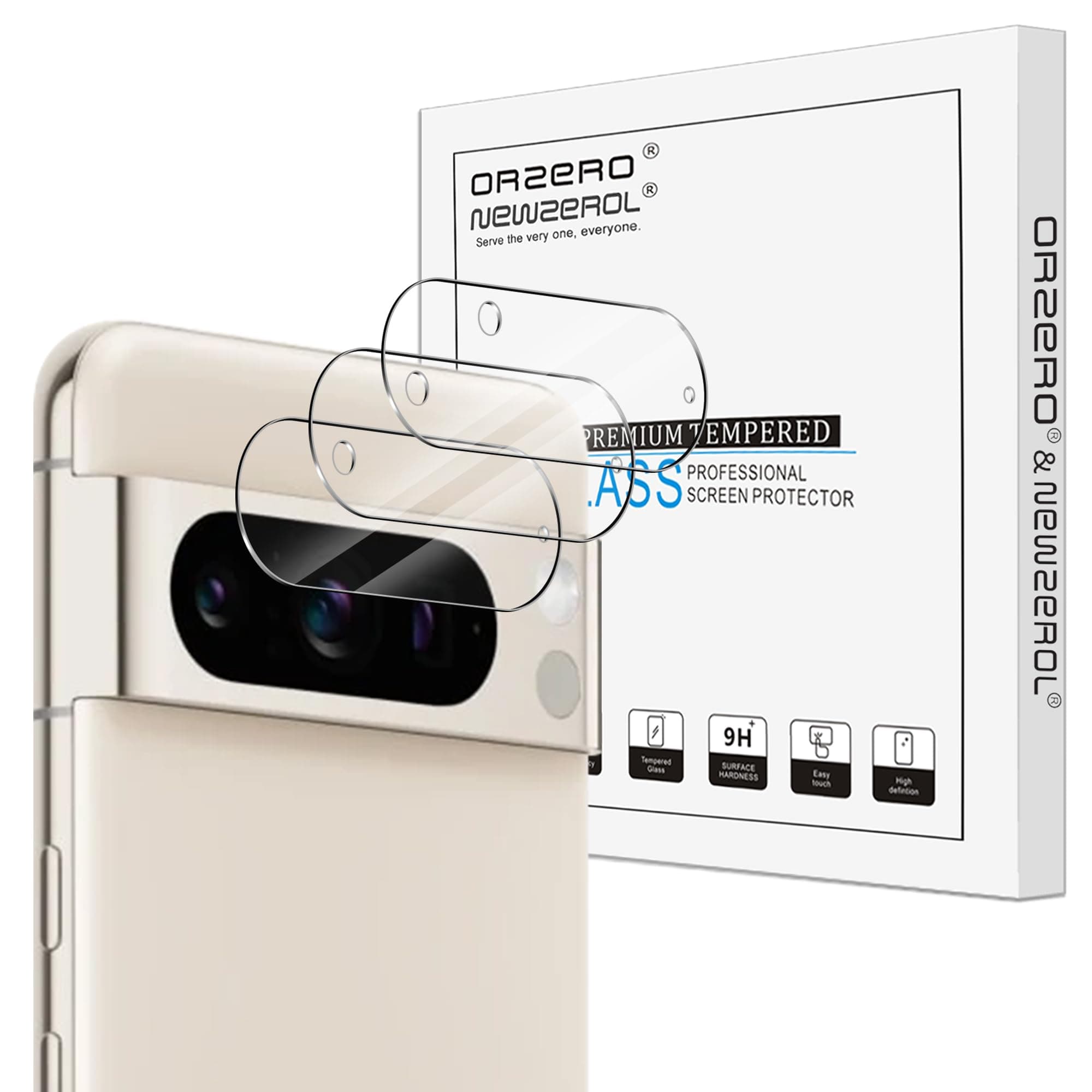 (3 Pack) Camera Lens Protector Compatible for Google Pixel 8 Pro 6.7", Protector de Cámera Glass High Definition Anti-Scratch Case Friendly Does Not Affect Temperature Sensor (Not for Pixel 8)