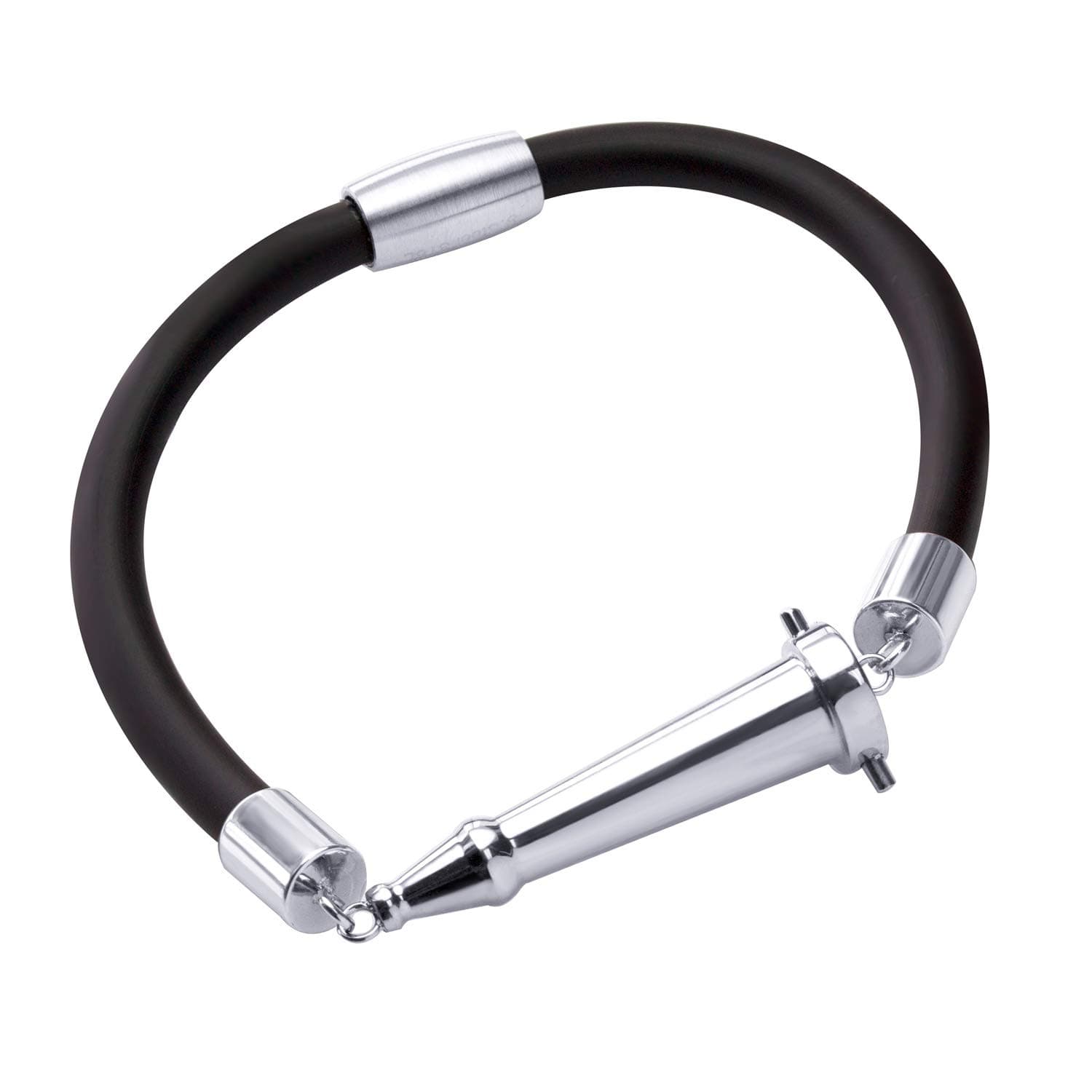 555Jewelry Stainless Steel Nozzle & Rubber Firefighter Bracelet for Men & Women