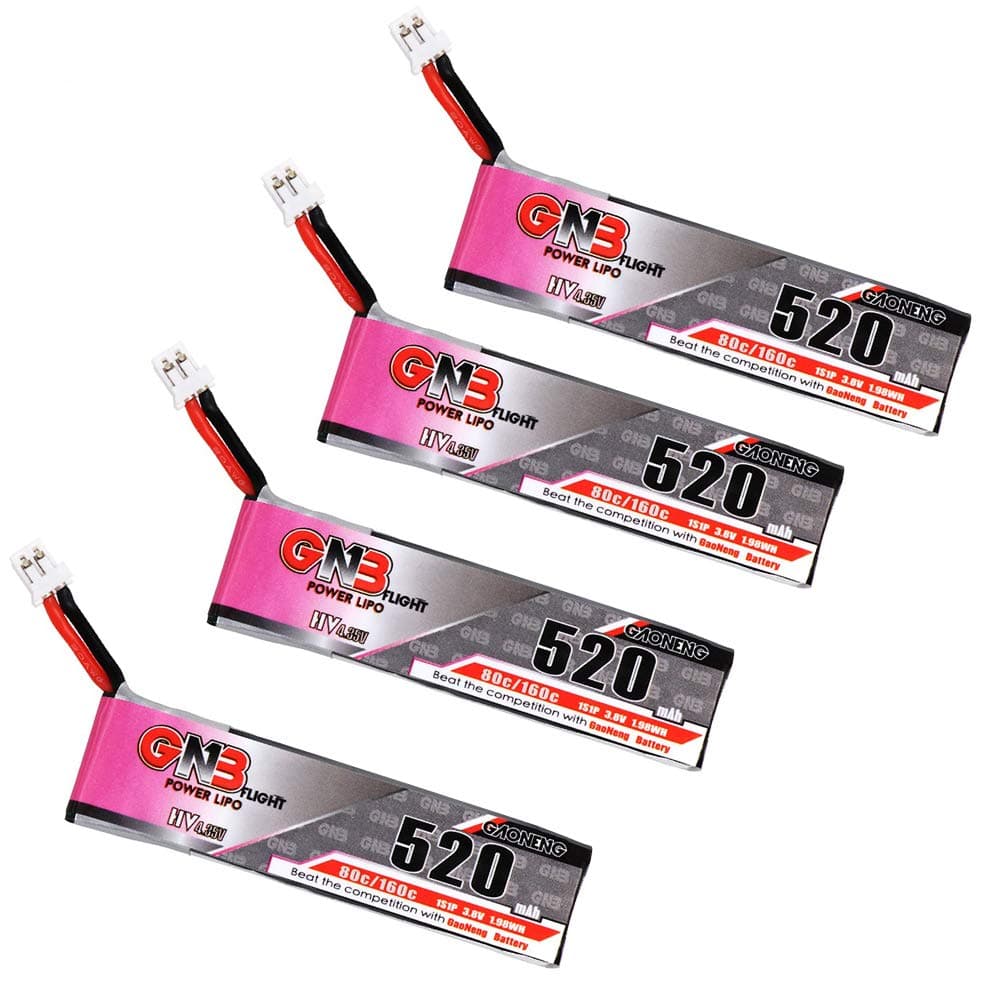 4pcs 520mAh 1S LiPo Batteries 3.8v HV PH2.0 80C LiHV Battery for 1S Racing Drone Quadcopter Like EMAX TinyHawk HAPPYMODEL Snapper7